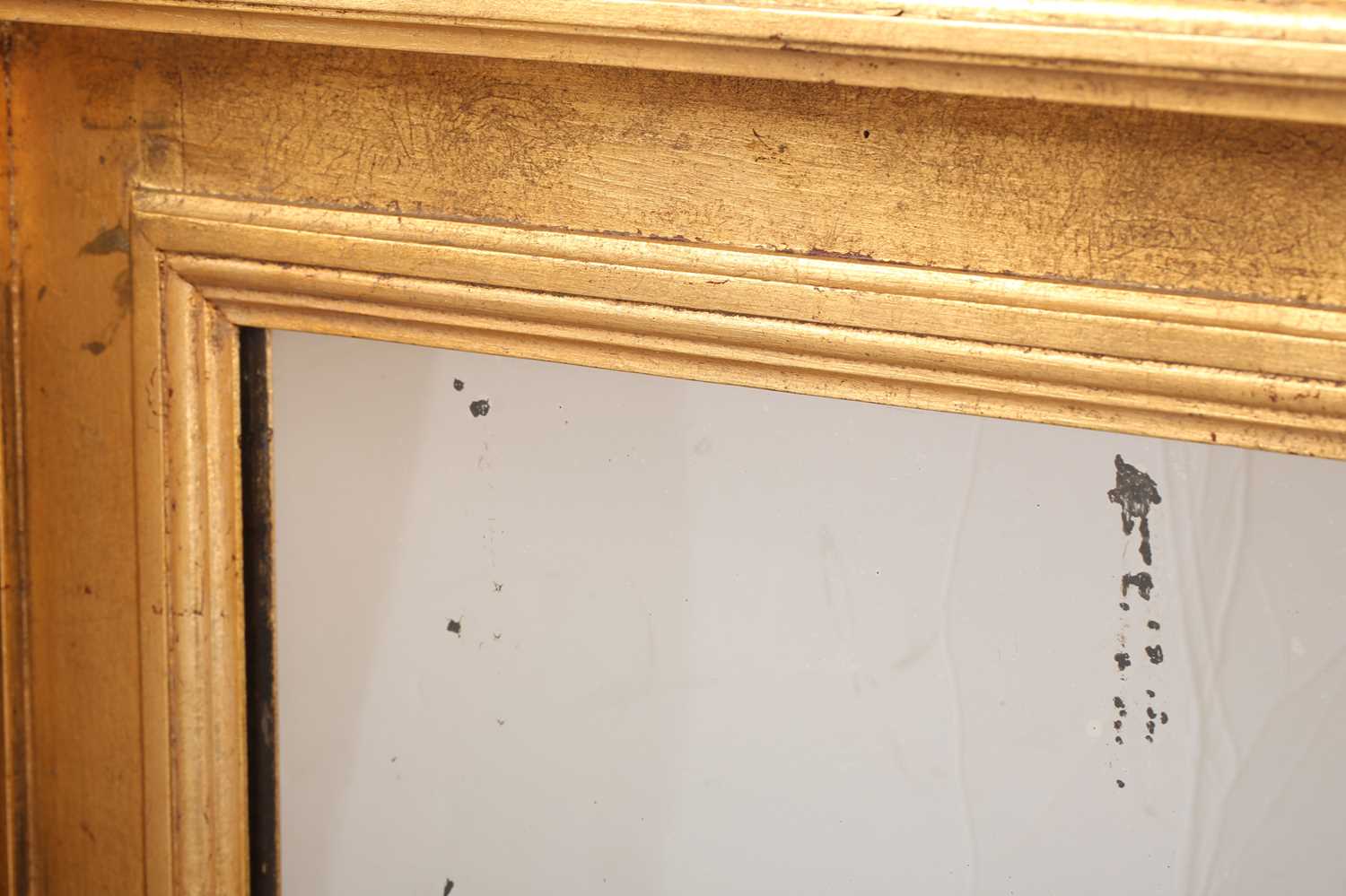 A Georgian style giltwood mirror, 20th century, the rectangular glass beneath a cavetto pediment and - Image 8 of 13