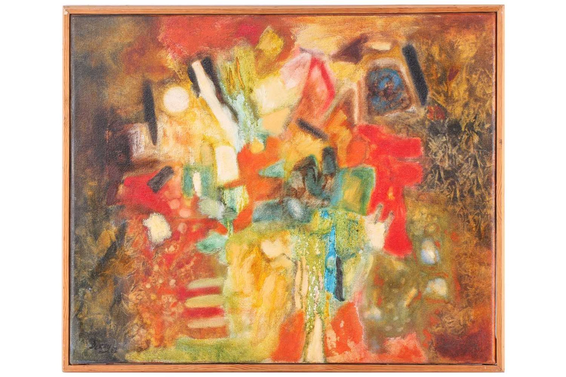 Art Derry (1930 - 1992) Trinidadian British, Abstract in colours, signed and dated 82, dated Jan