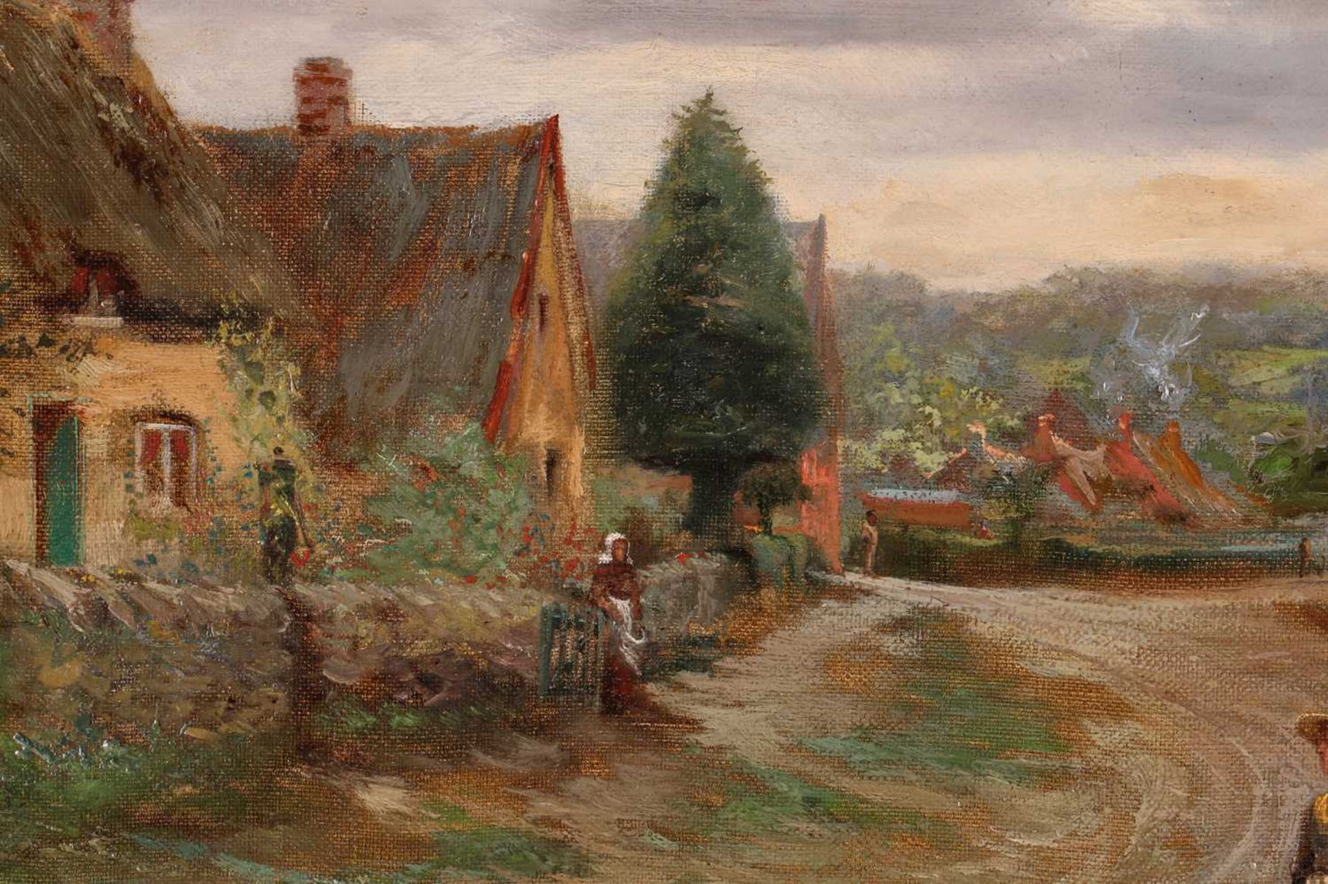 William White Warren (1832-1915) British, 'Newton Linford Village street', oil on canvas, monogram - Image 3 of 17