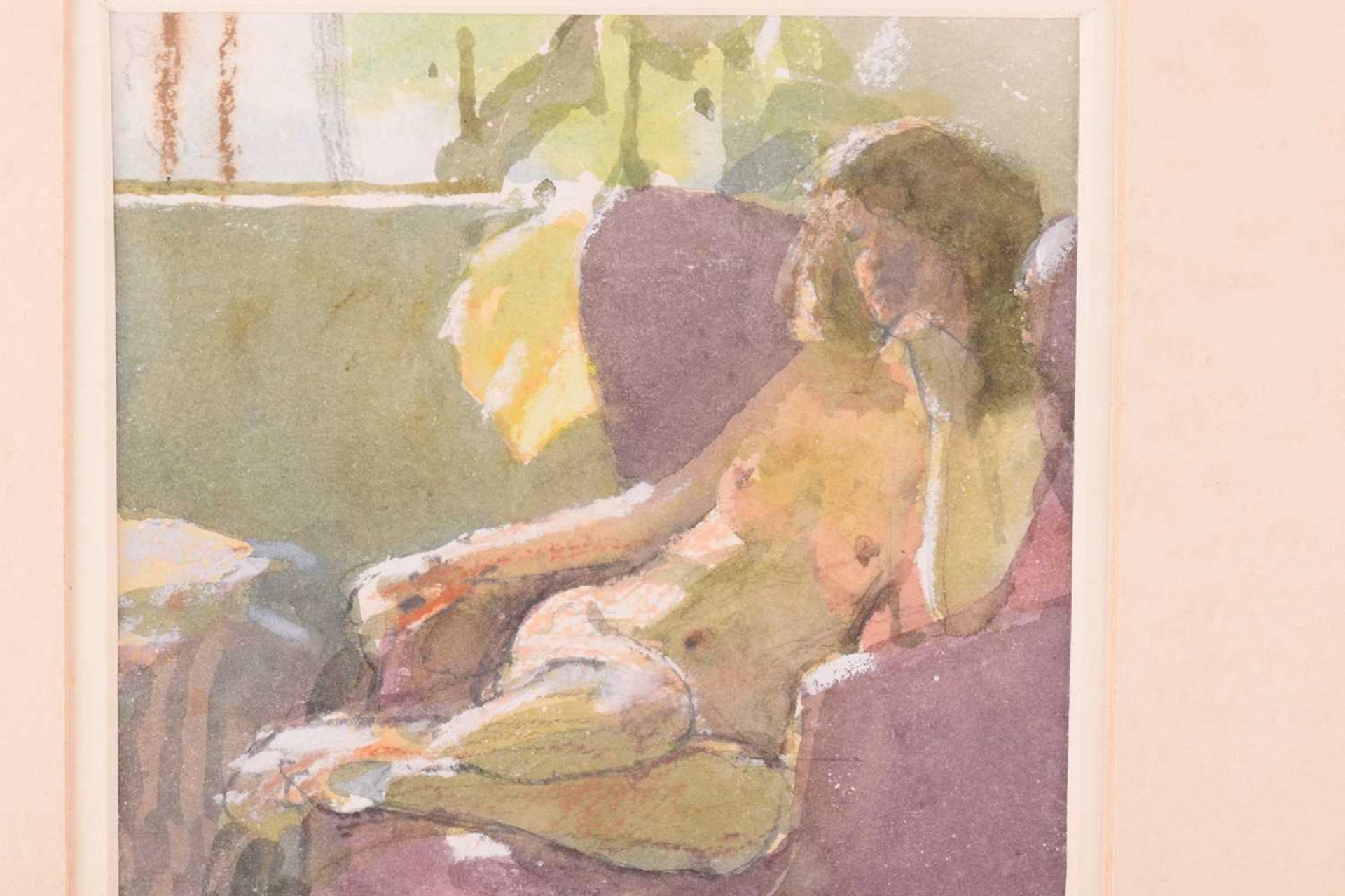 Ken Howard OBE R.A. (1932-2022) British, 'Valerie', depicting a girl reclining nude in a chair, - Image 4 of 11
