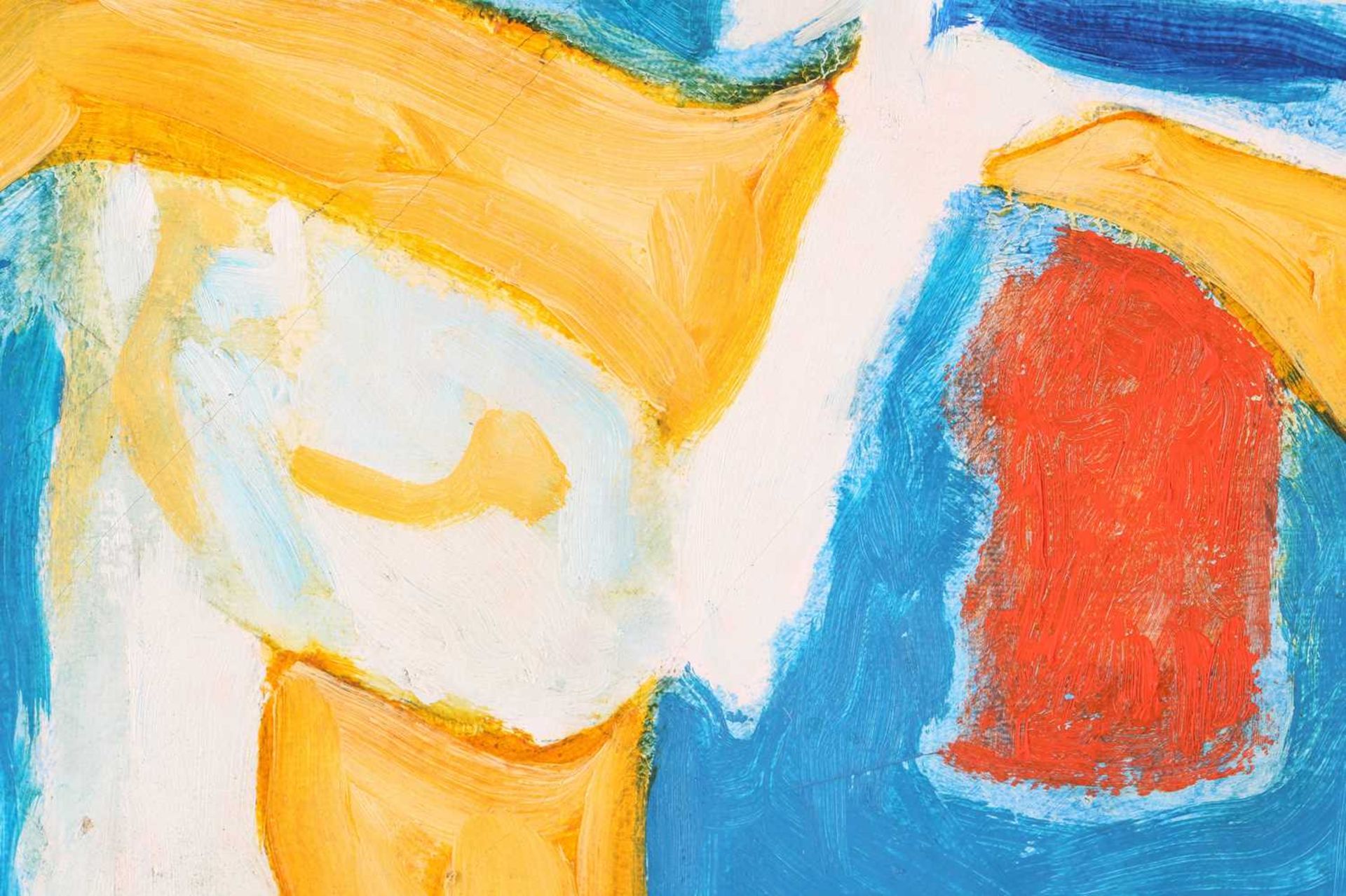 Art Derry (1930-1992) Trinidadian British, Abstract in blue and yellow, signed and dated 1987, oil - Image 6 of 12