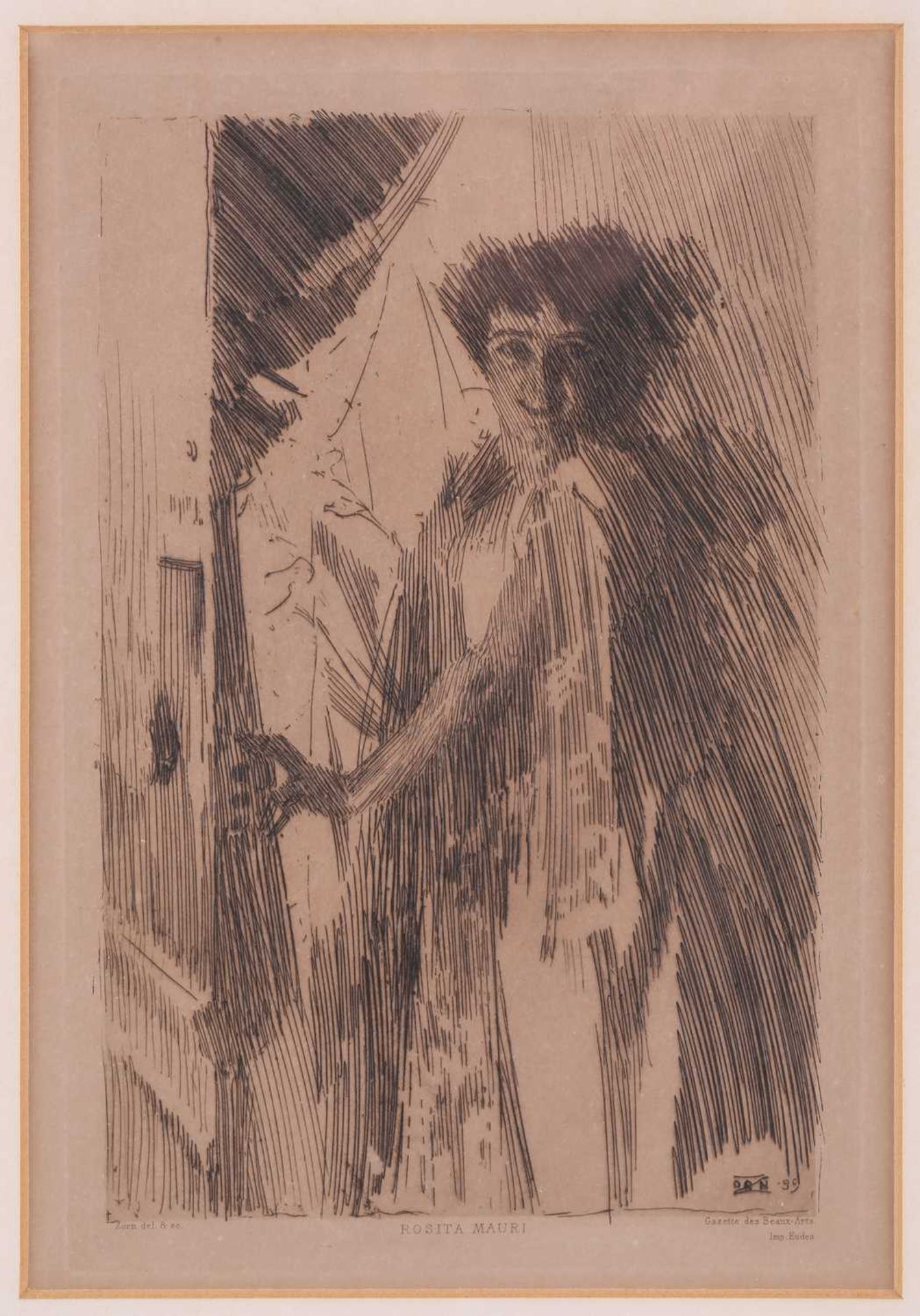 After Anders Leonard Zorn (1860 - 1920) 'Rosita Mauri', etching, signed and dated 89 within the - Image 3 of 19