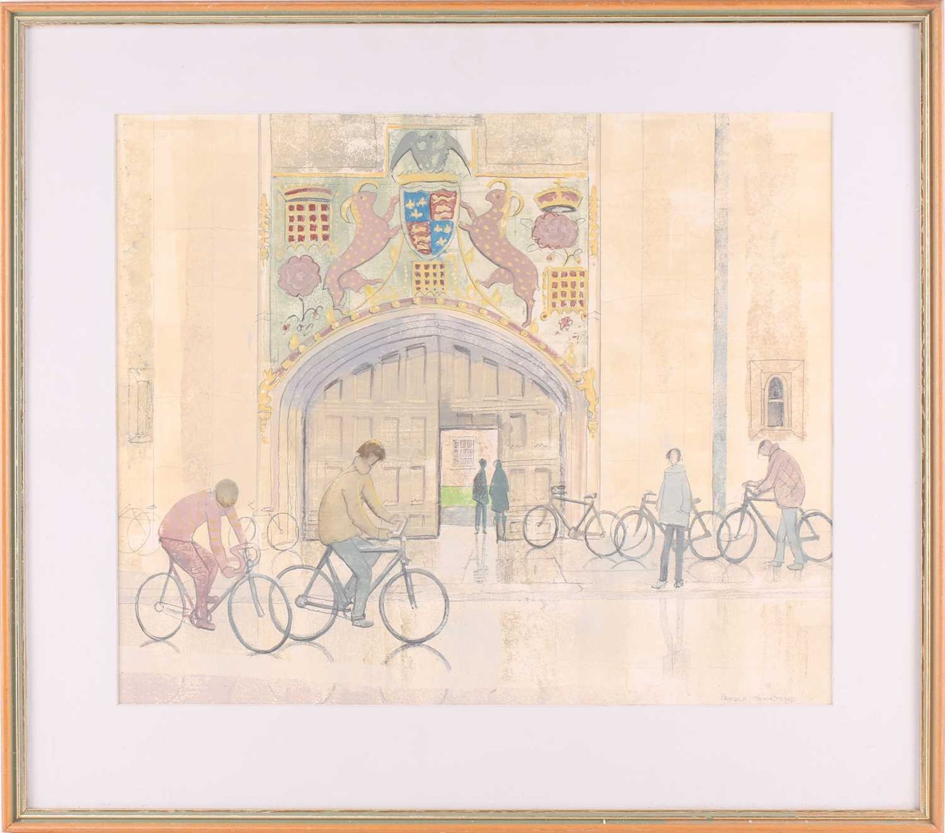 Pamela Townsend (1920-2019) British, 'Cyclists passing Christ's College, Cambridge', 'Bicycles - Bild 4 aus 13