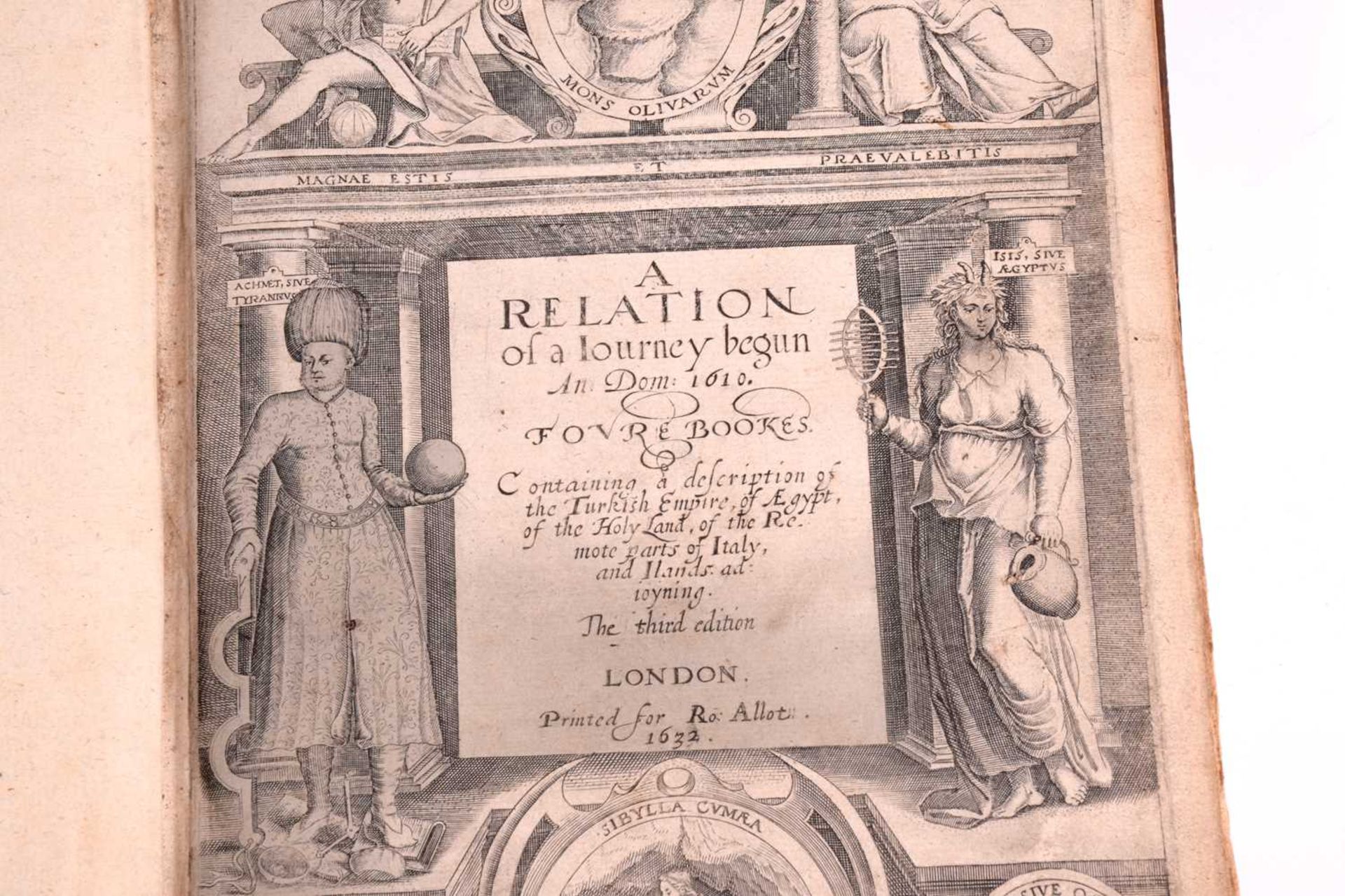 Sandys, George; A Relation Of A Journey Begun An Dom 1610, printed London for Ro. Alott 1632, with - Image 3 of 31