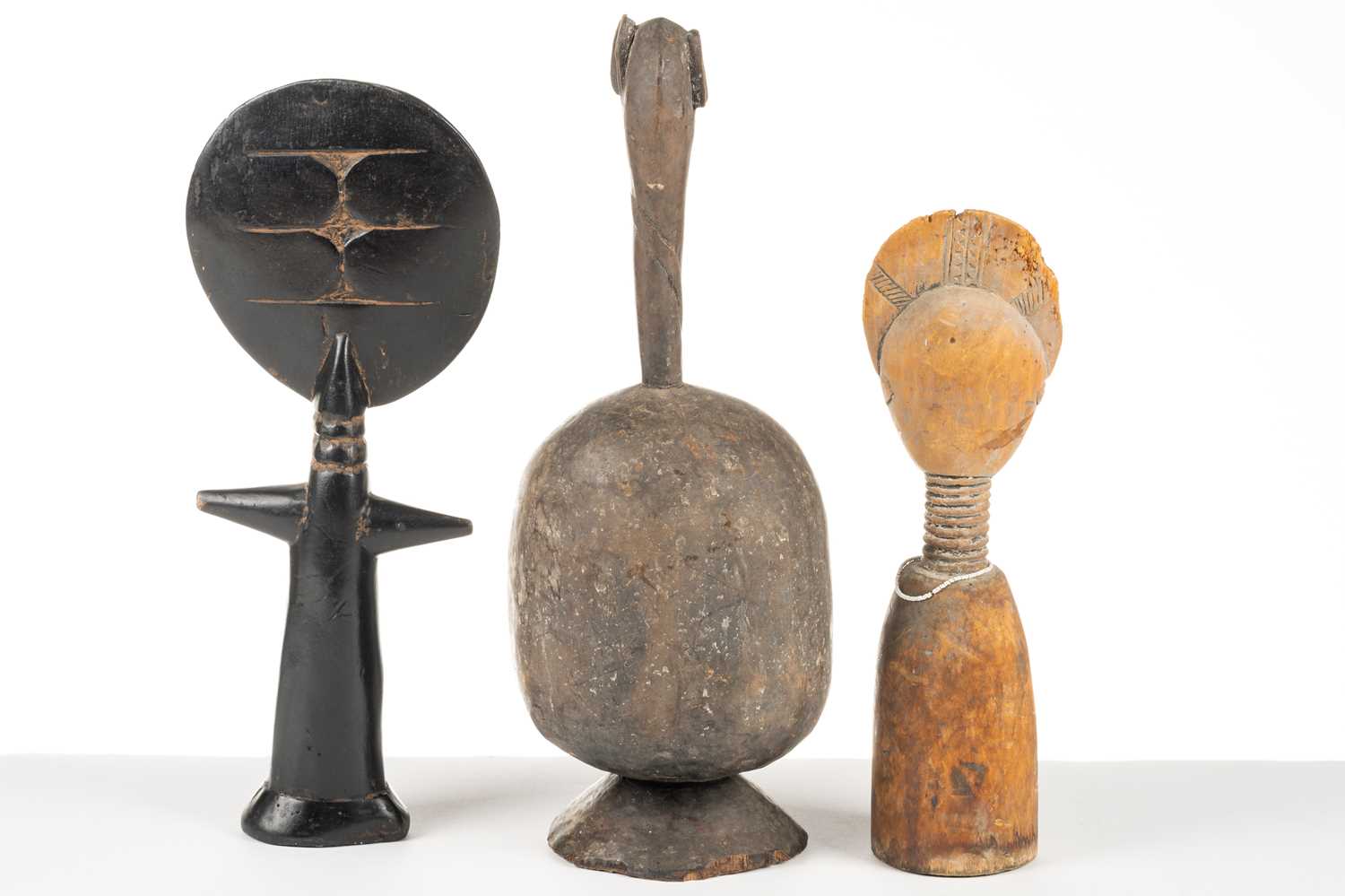 A collection of African ethnographica, comprising a Dogon seated female figure, 60.5cm (excluding - Image 3 of 10