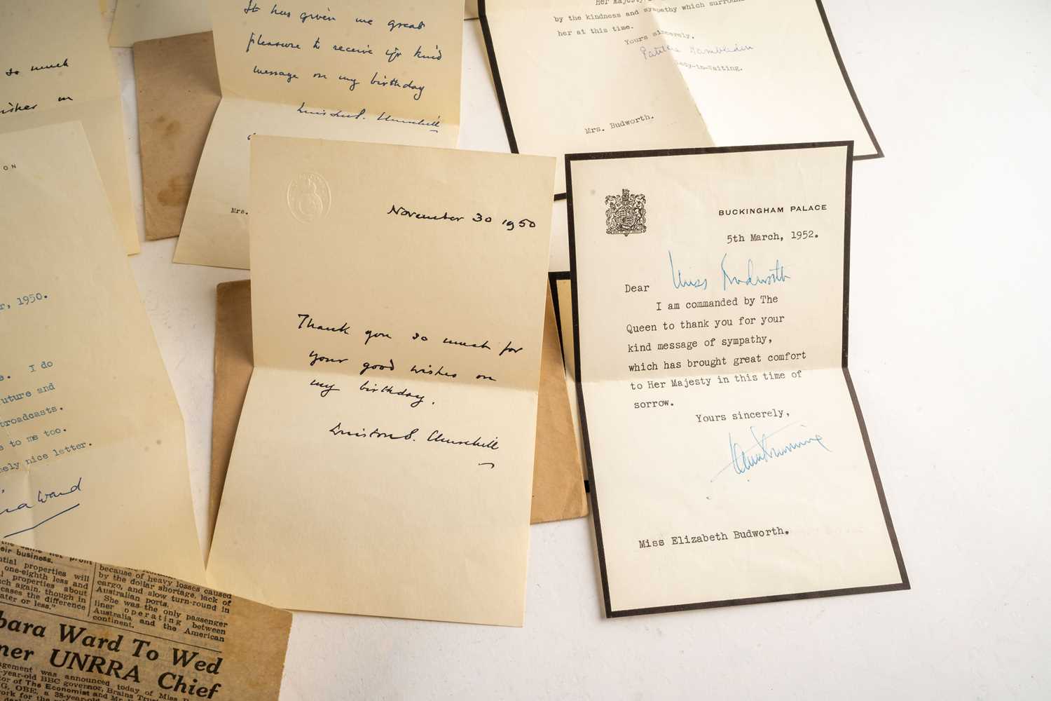 A collection of 1950s Winston Churchill facsimile thank you letters, including five on Downing - Image 9 of 13