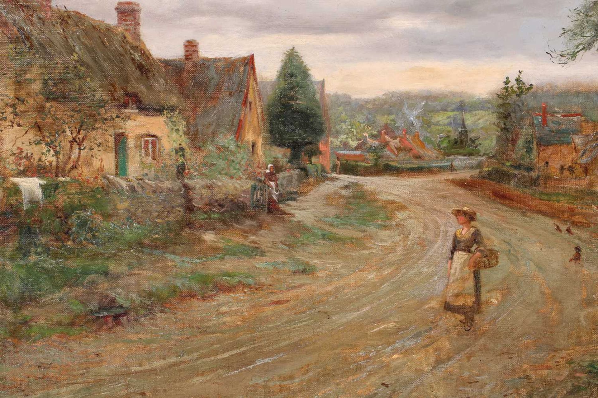 William White Warren (1832-1915) British, 'Newton Linford Village street', oil on canvas, monogram - Image 9 of 17