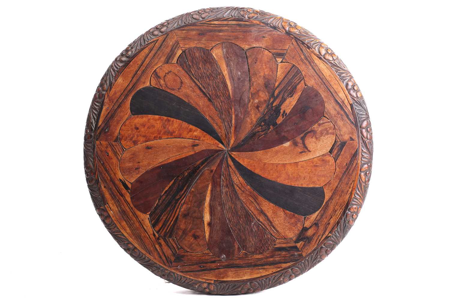 An Anglo Ceylonese circular rosewood and specimen timber centre table, the second quarter of the - Image 7 of 9