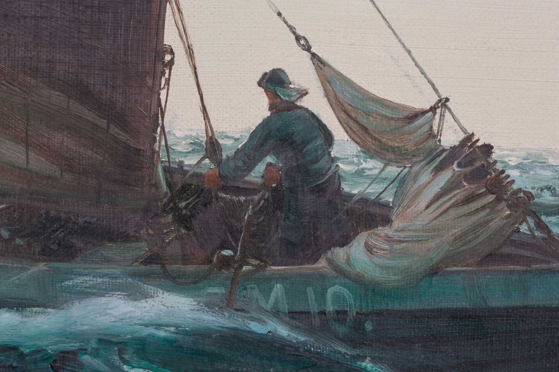 Montague Dawson (1890-1973) British, 'Bringing Home the Catch', oil on canvas in a gilt frame, - Image 8 of 14