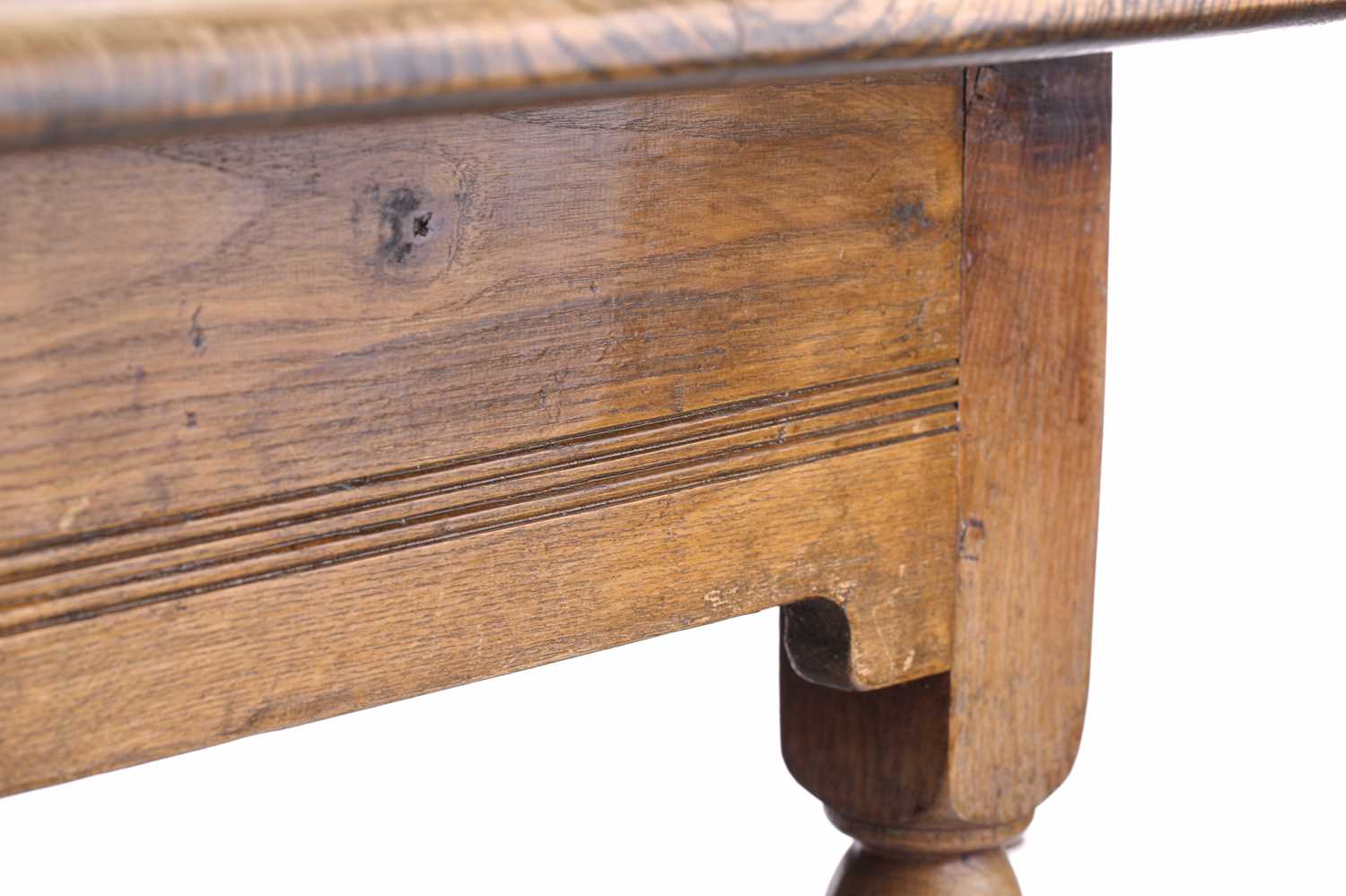 A late 17th-century style oval oak double gateleg table, 20th century with bobbin and blade turned - Image 5 of 8