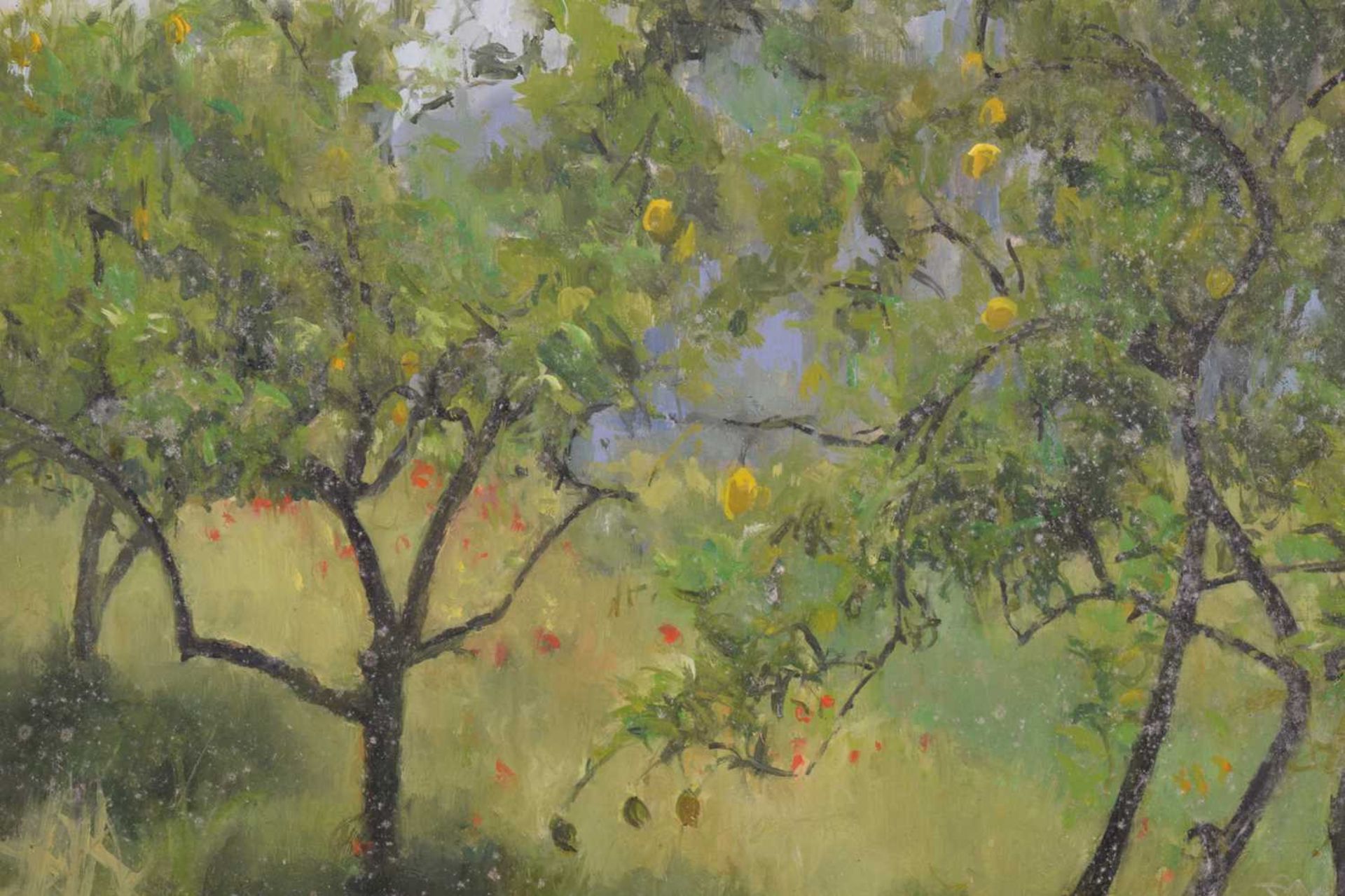 Kirsten Charlesworth (b.1955) 'Andalusia Lemon Orchard', initialled lower left, oil on board, 29.5cm - Image 4 of 10