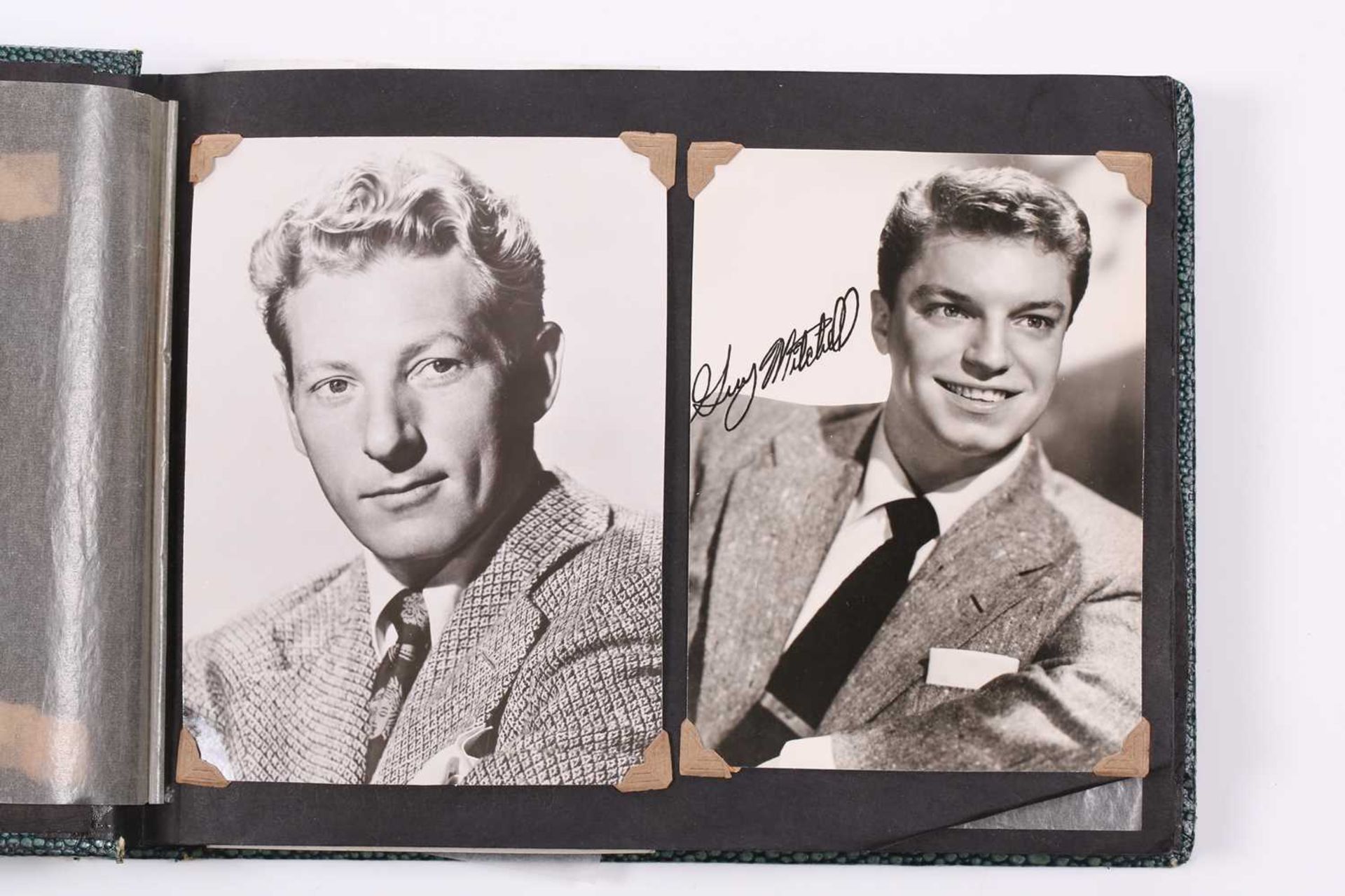 A mid 20th century album of portrait postcards, entertainment figures, some with facsimile - Image 22 of 52