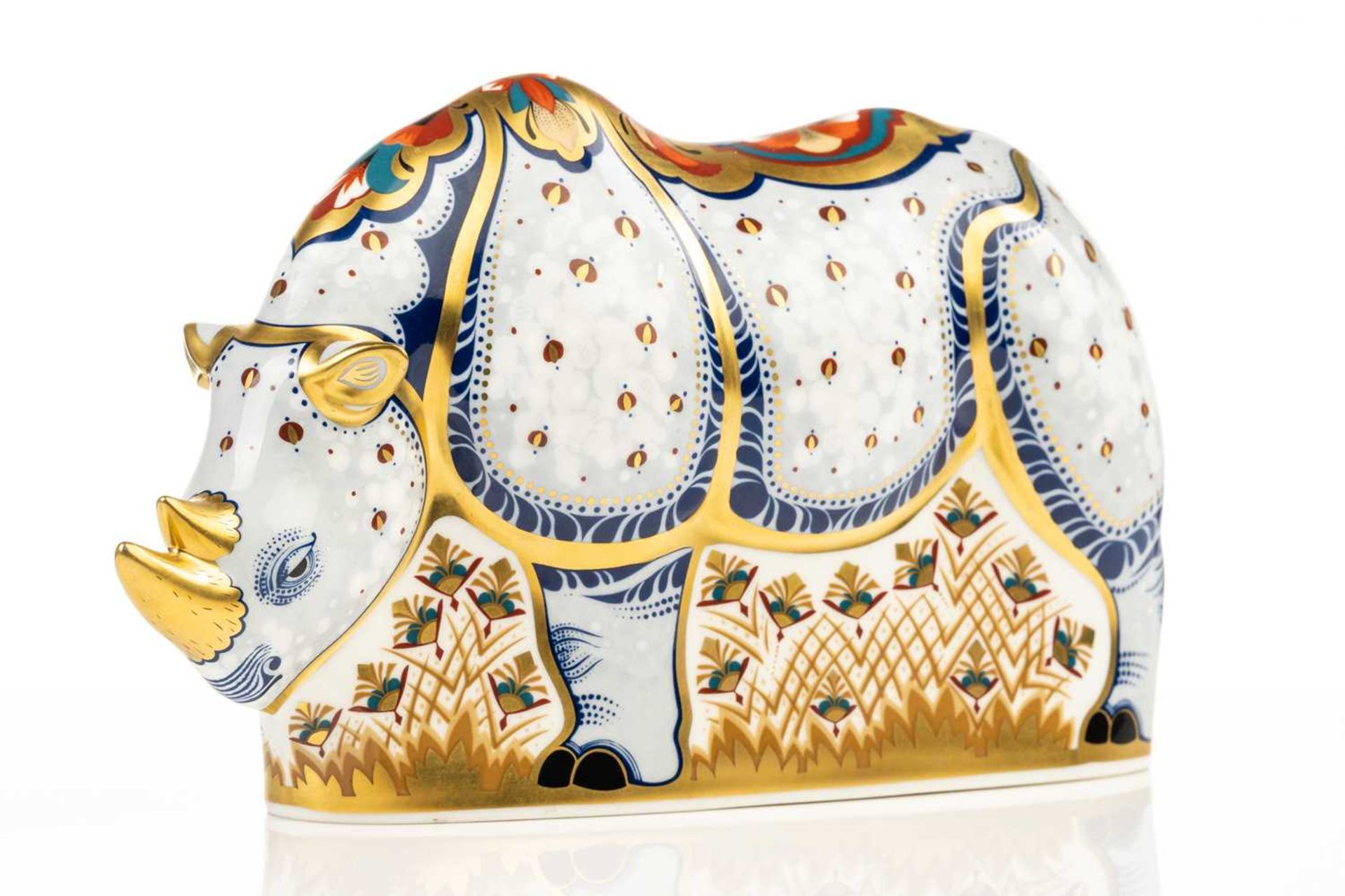 A group of six Crown Derby porcelain paperweights to include A Bull modelled Robert Jefferson, - Image 9 of 17