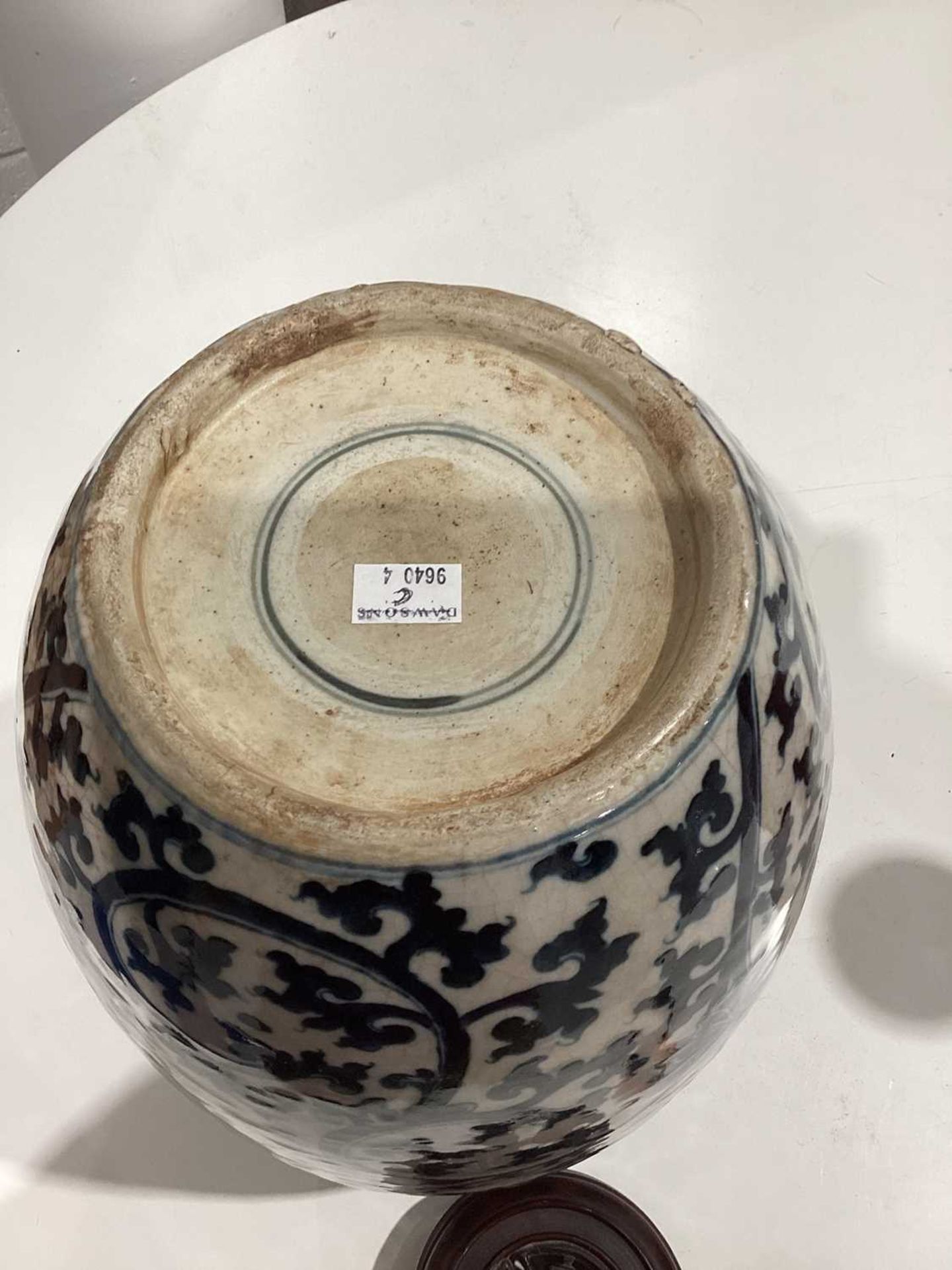 A Chinese Ming style blue and white ovoid vase, with allover foliate scroll and floral design, later - Image 29 of 29