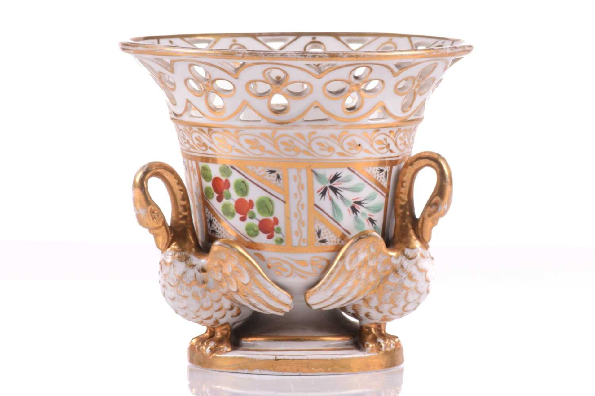 A Vienna bisque porcelain swan sauce boat early 20th century, with a gilded interior, based on an - Bild 4 aus 21