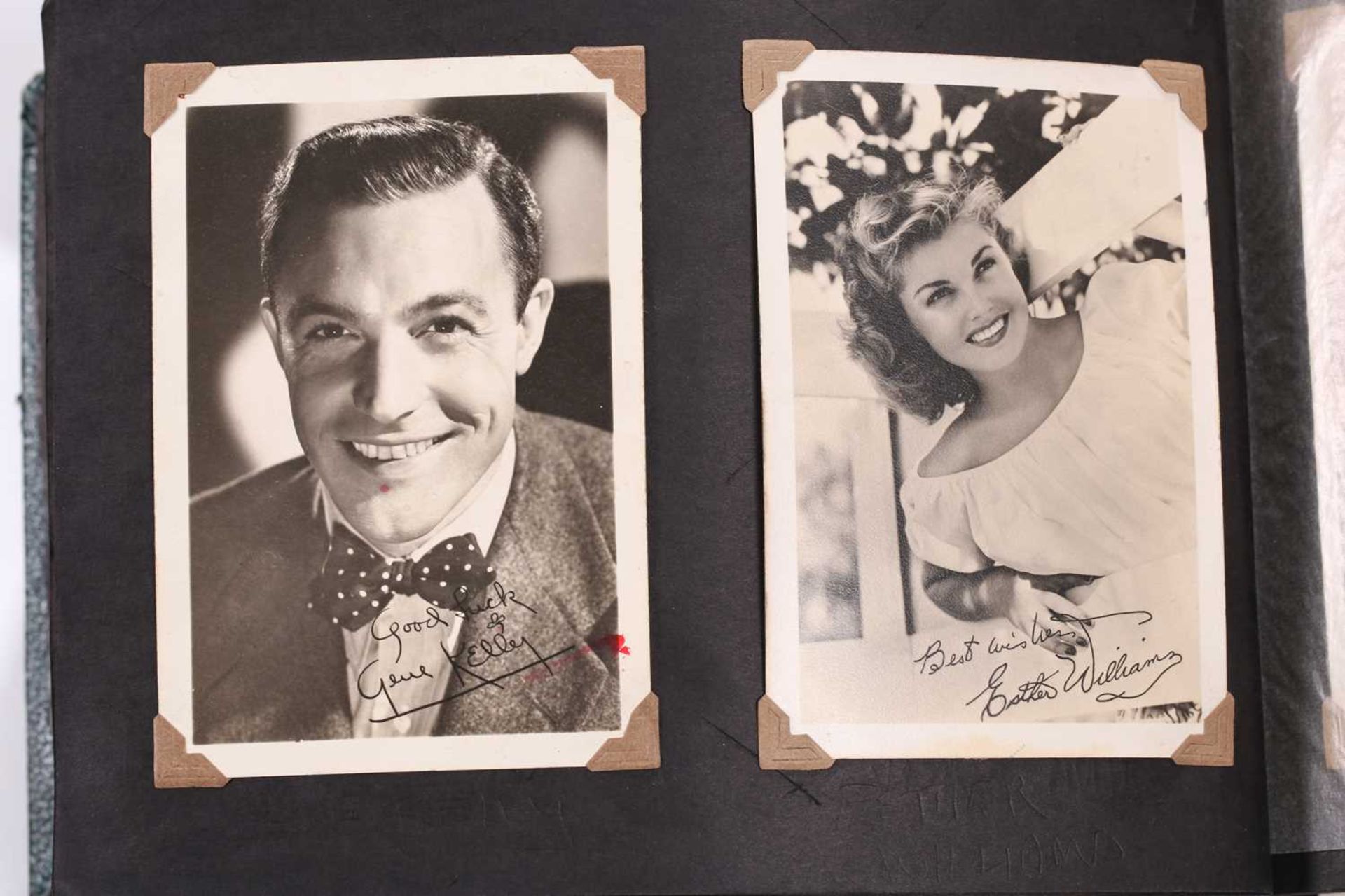 A mid 20th century album of portrait postcards, entertainment figures, some with facsimile - Image 28 of 52