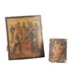 A 19th-century Russian Icon of Jesus and All Saints painted upon a gesso-covered birch panel, 33
