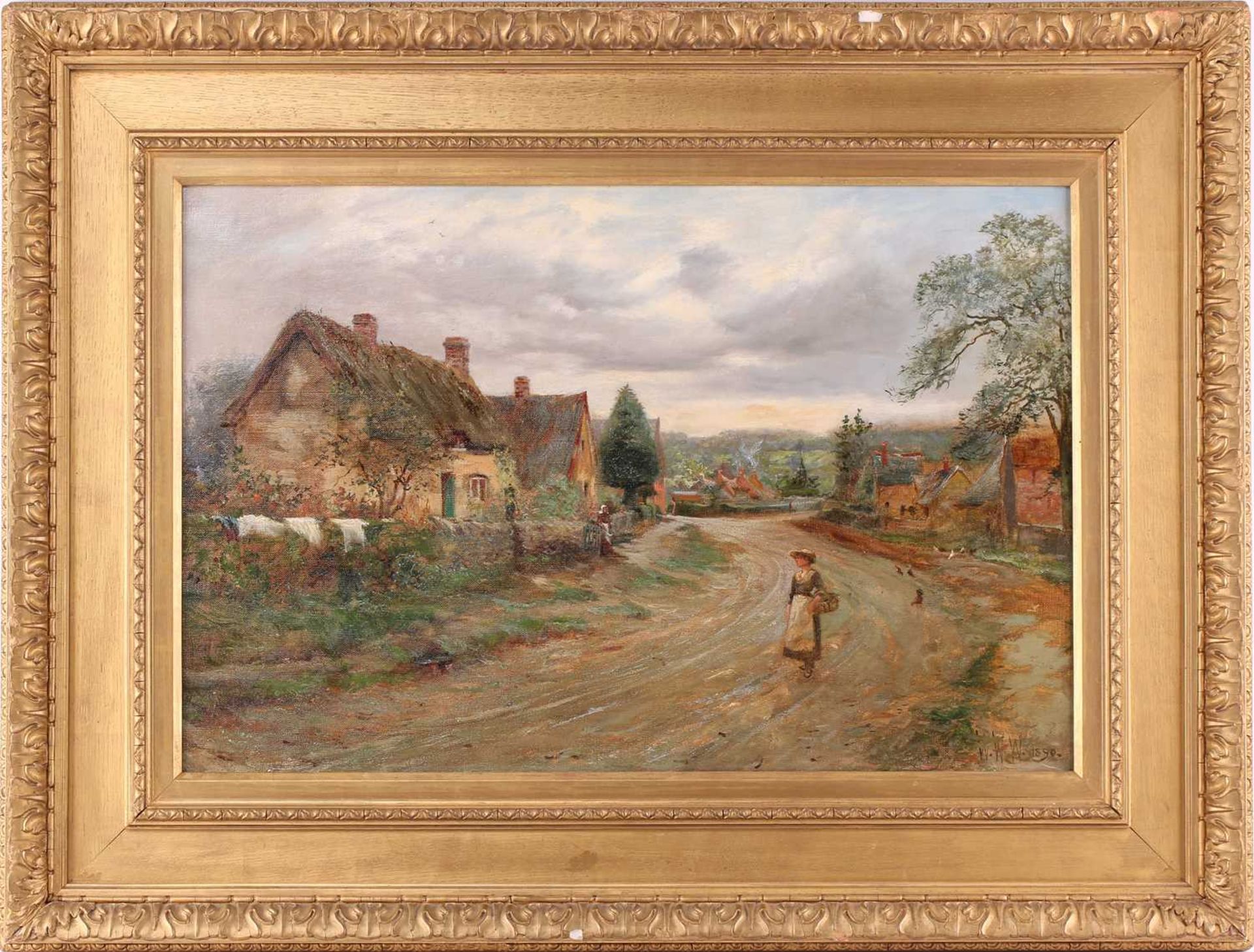 William White Warren (1832-1915) British, 'Newton Linford Village street', oil on canvas, monogram - Image 2 of 17