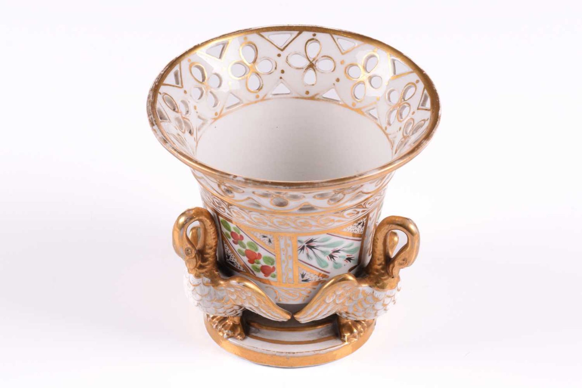 A Vienna bisque porcelain swan sauce boat early 20th century, with a gilded interior, based on an - Bild 5 aus 21