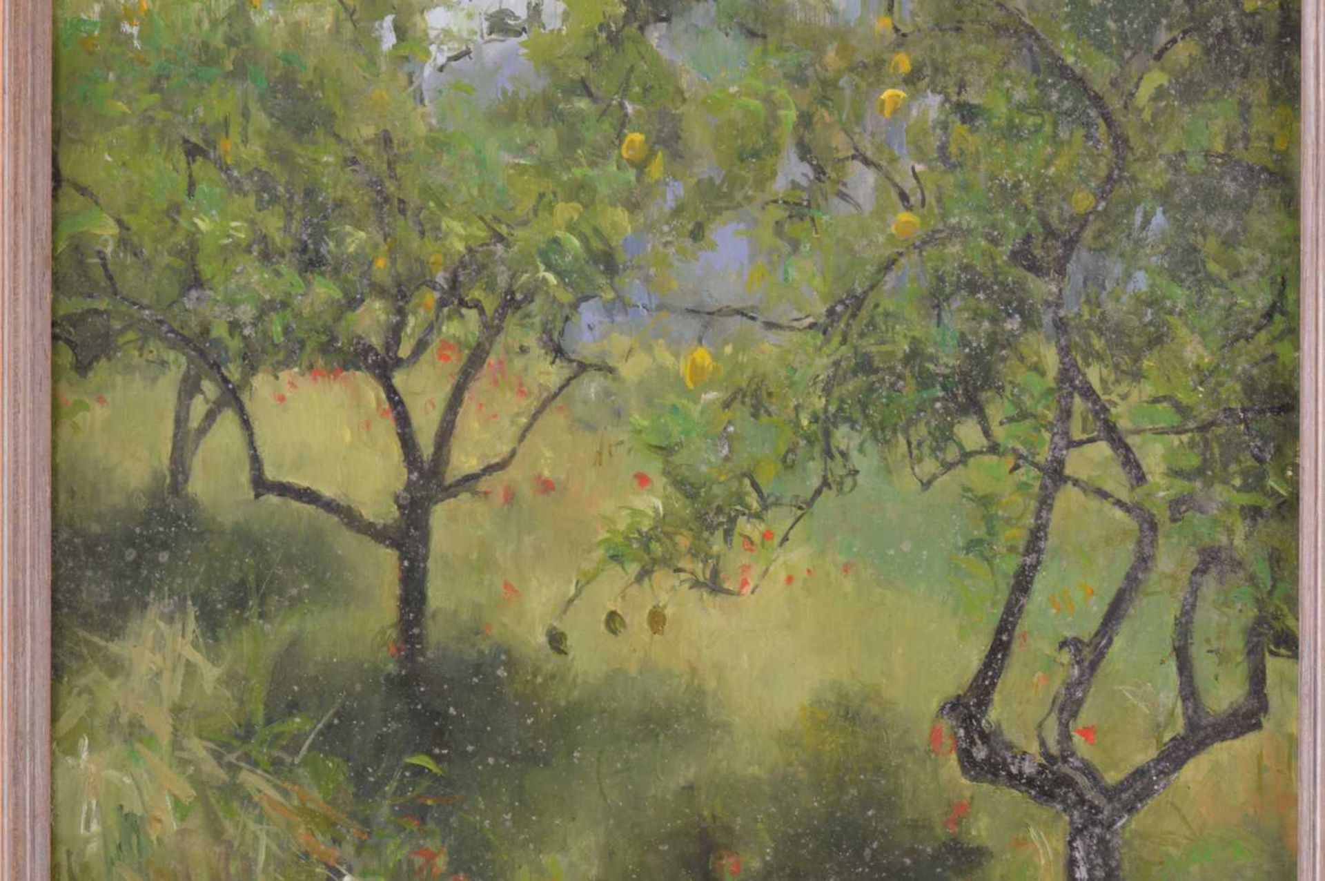 Kirsten Charlesworth (b.1955) 'Andalusia Lemon Orchard', initialled lower left, oil on board, 29.5cm - Image 5 of 10