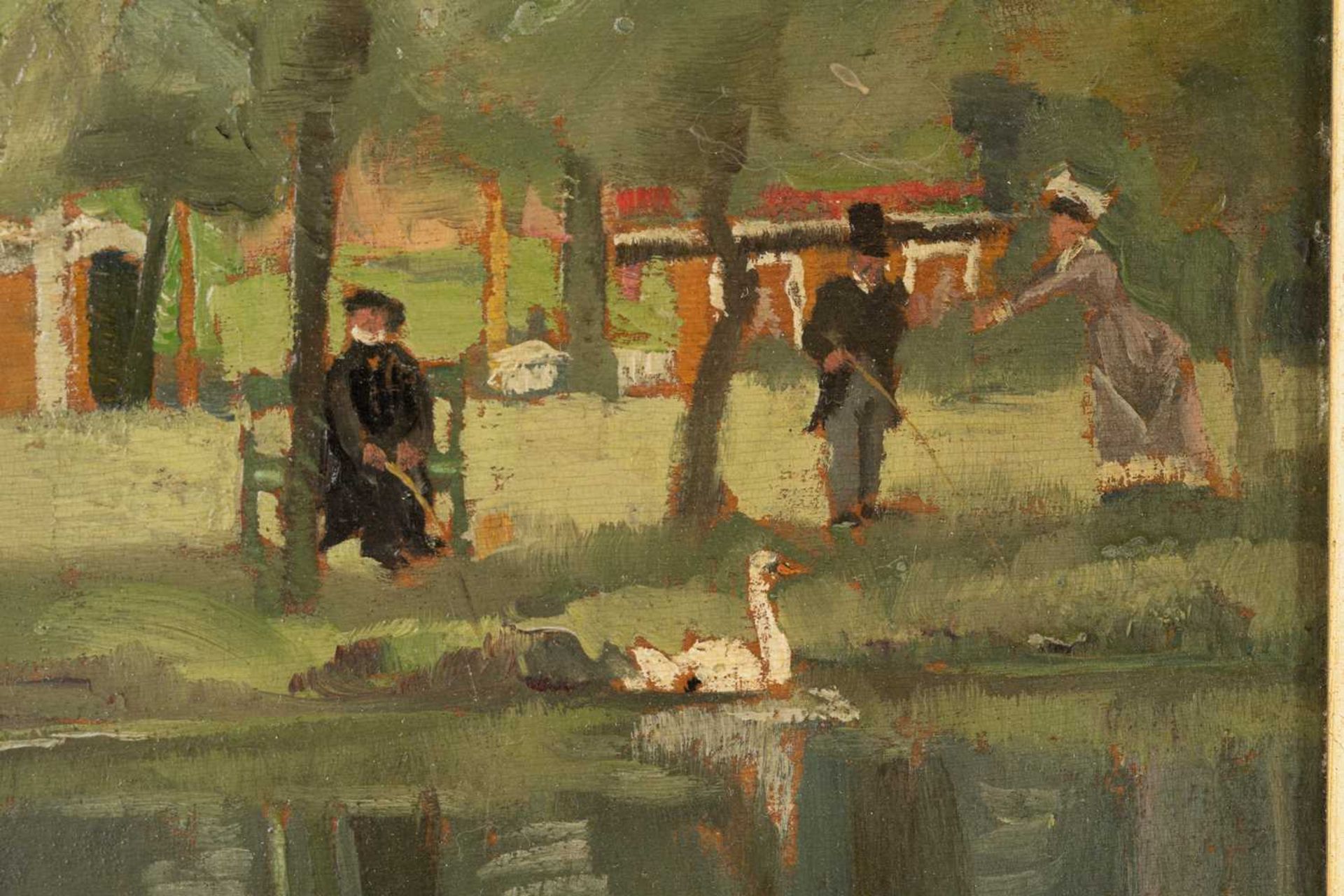 Charles Holroyd (19th Century), Figures fishing by a river, signed, oil on board, 15 x 23 cm, - Image 4 of 15
