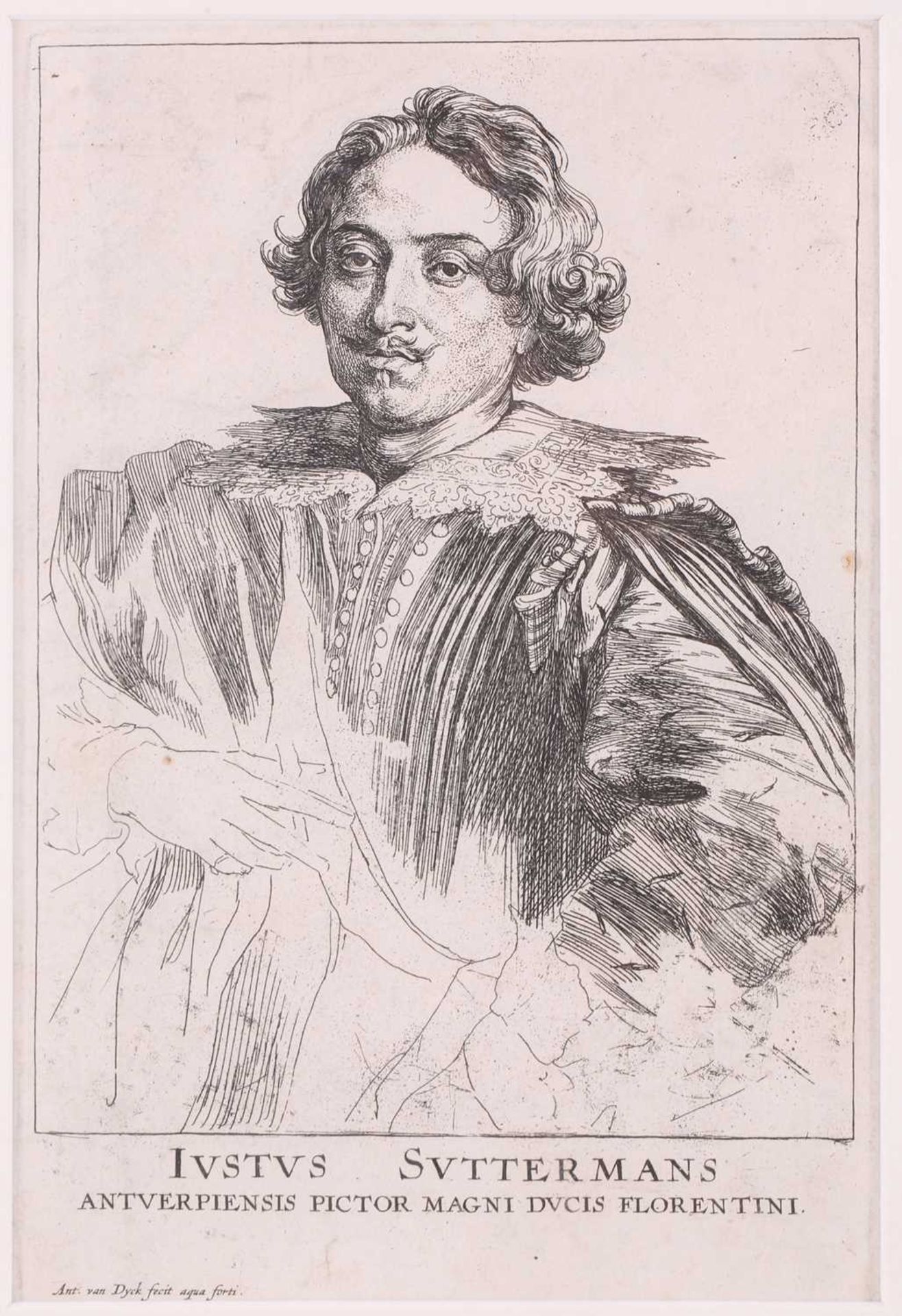 After Sir Anthony Van Dyck (1599 - 1641), ' Justus Suttermans', etching, plate 25cm x 16.5cm - Bild 3 aus 7