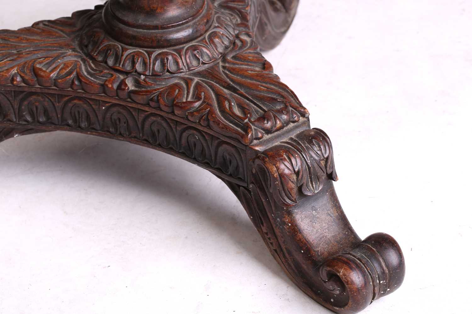 An Anglo Ceylonese circular rosewood and specimen timber centre table, the second quarter of the - Image 4 of 9