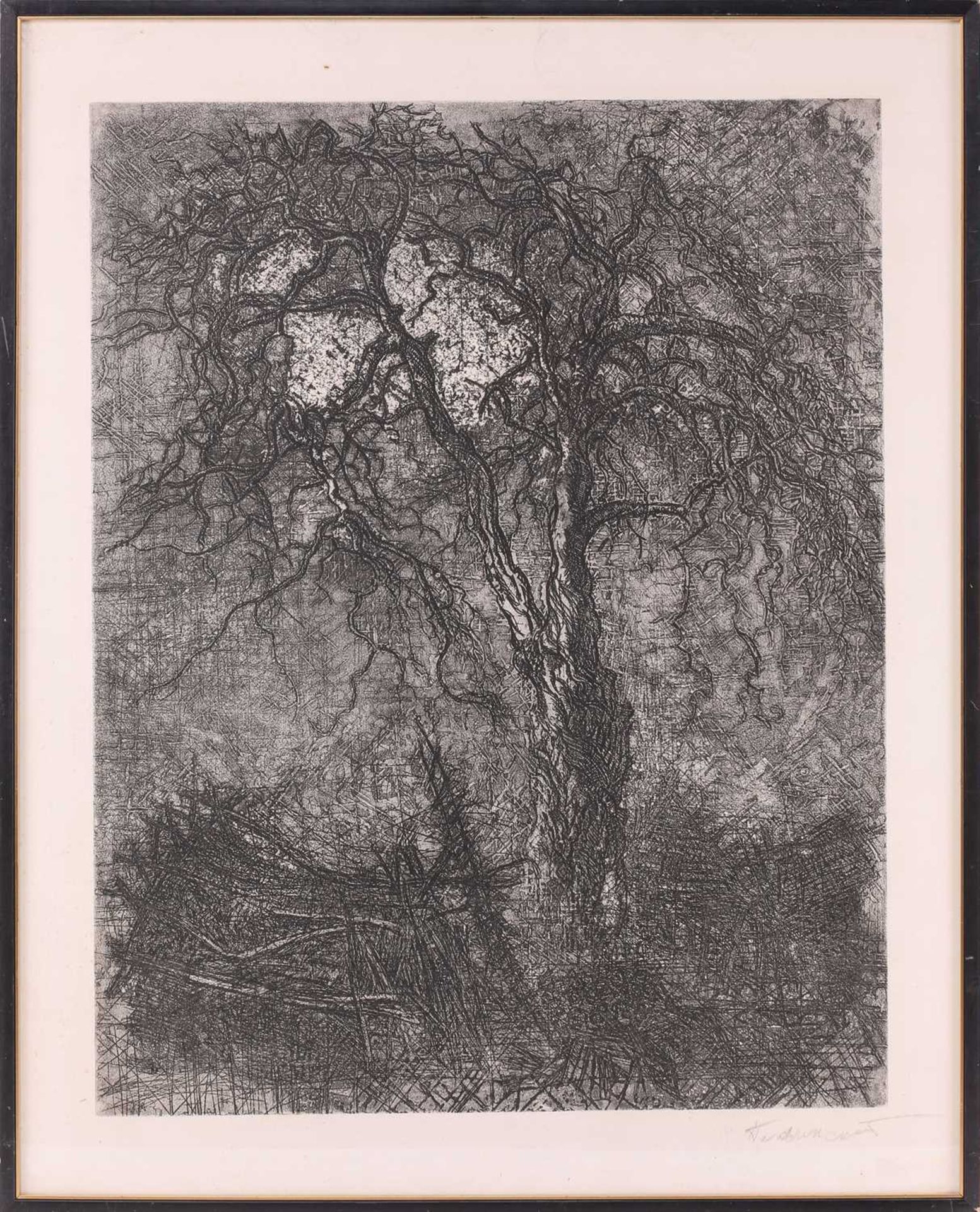 Dmitry Pavlinsky (Russian, 1937 - 2012), Big tree with a moon, signed in pencil, etching, plate 63. - Image 2 of 9