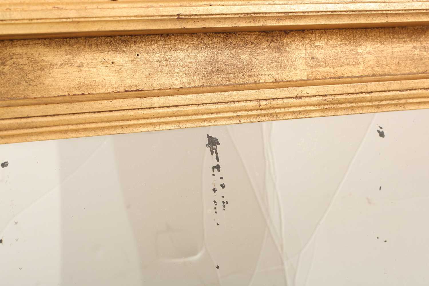 A Georgian style giltwood mirror, 20th century, the rectangular glass beneath a cavetto pediment and - Image 6 of 13