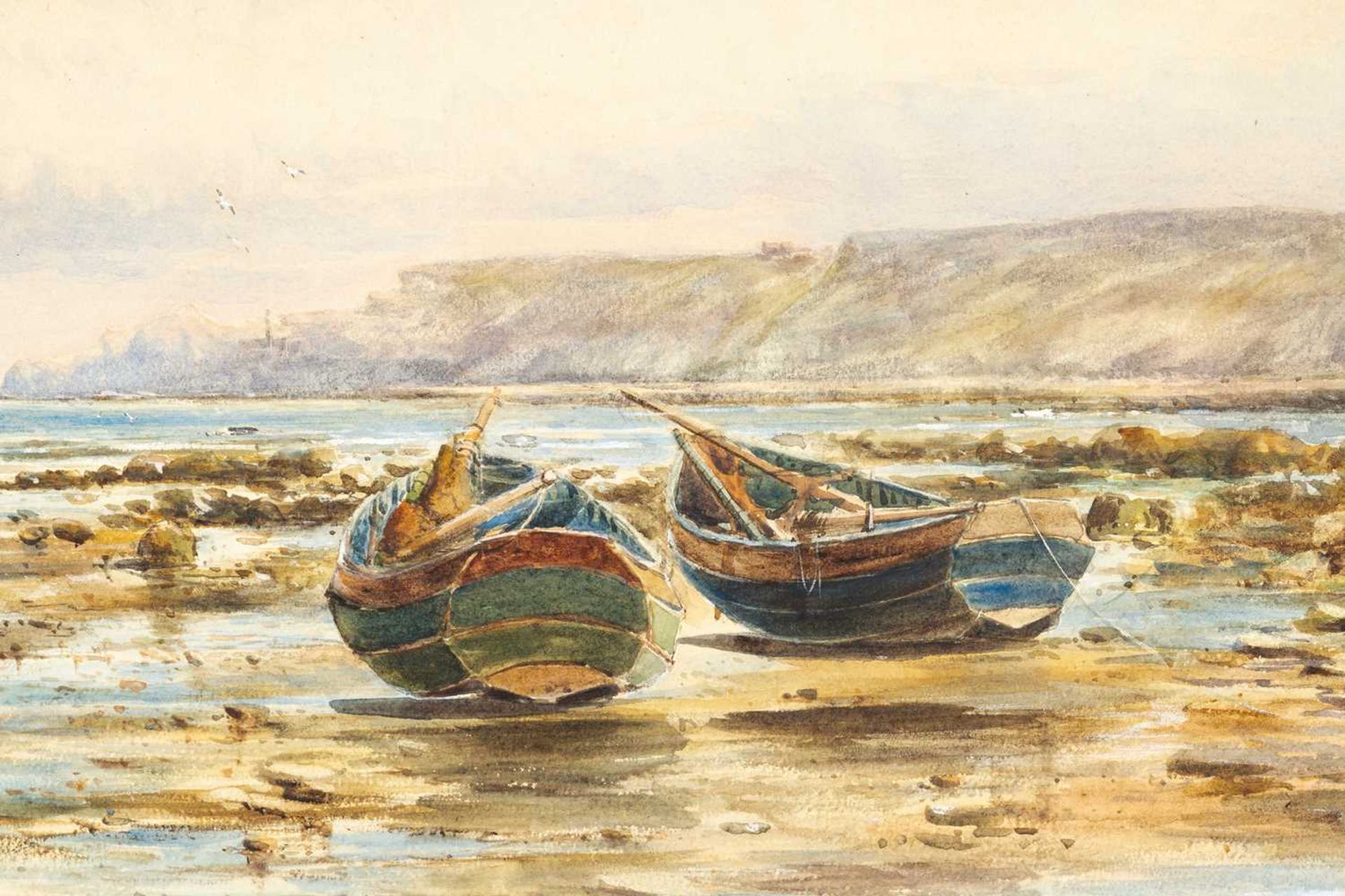 Richard Malcolm Lloyd (1855-1945), Coastal view with boats at low tide, signed and dated 188?, - Bild 14 aus 15