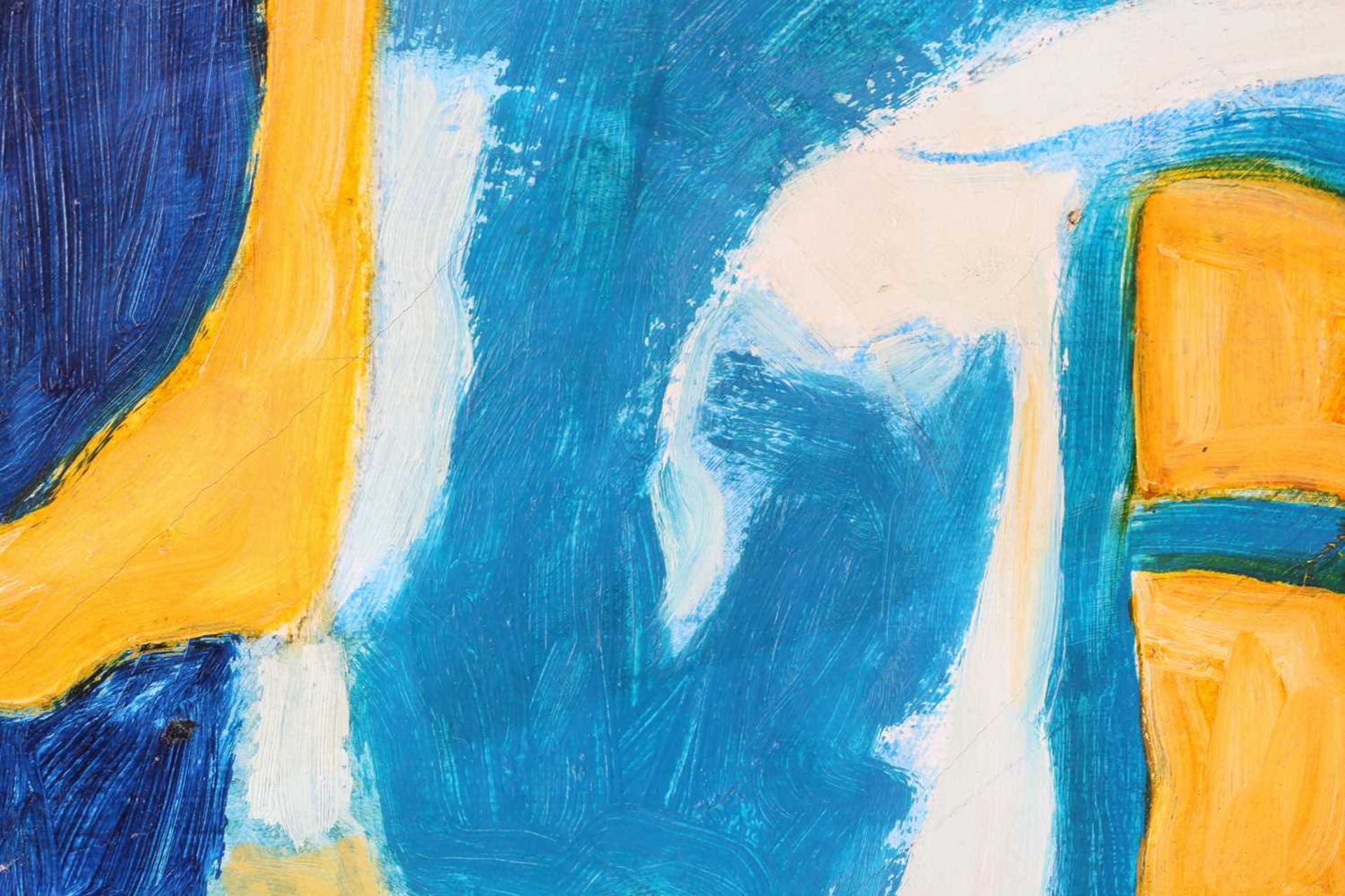 Art Derry (1930-1992) Trinidadian British, Abstract in blue and yellow, signed and dated 1987, oil - Bild 7 aus 12