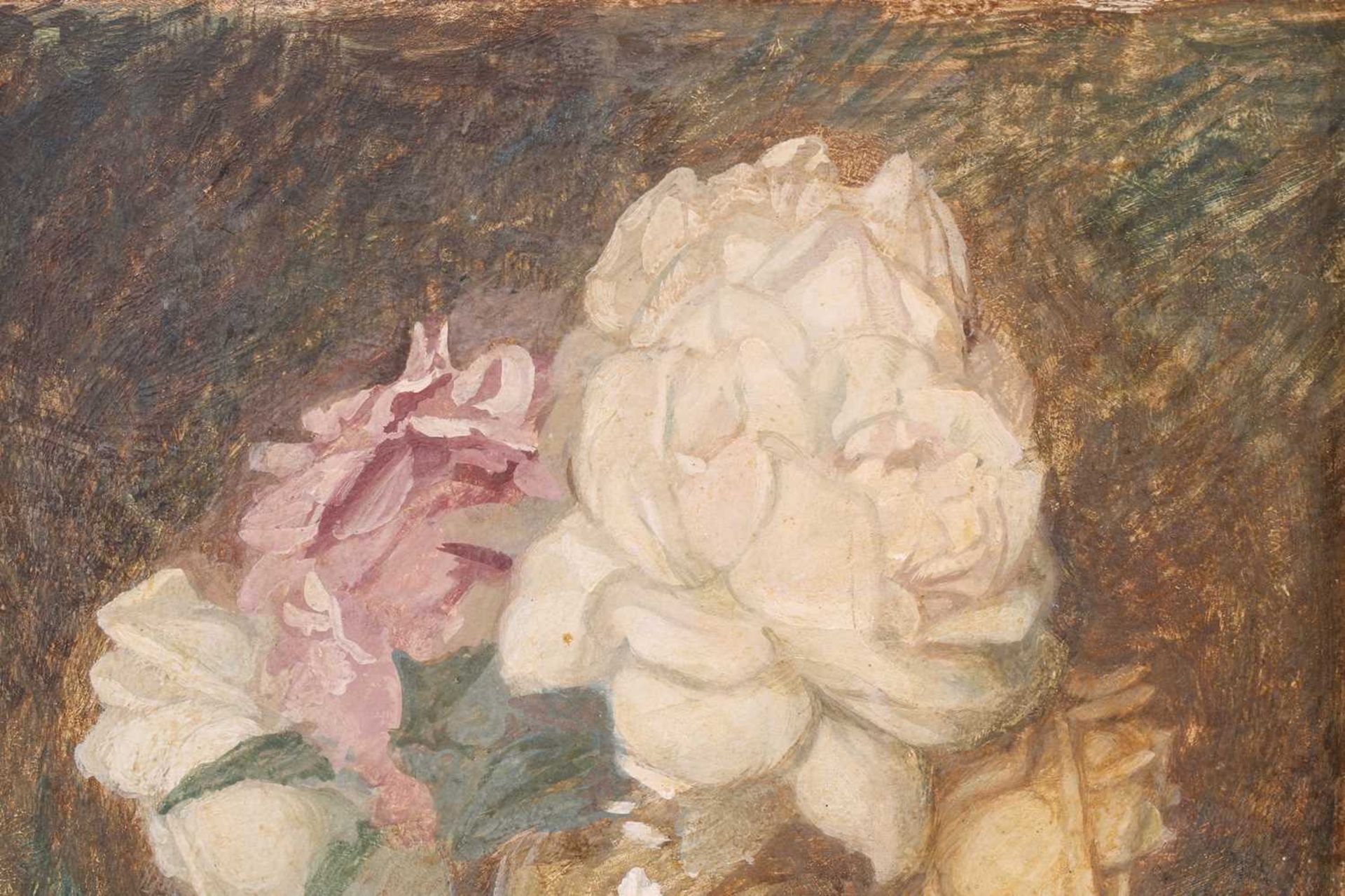 Arthur Kynaston (1904-1966) British, 'Study of Roses', oil on card, appears unfinished, signed to - Image 4 of 13