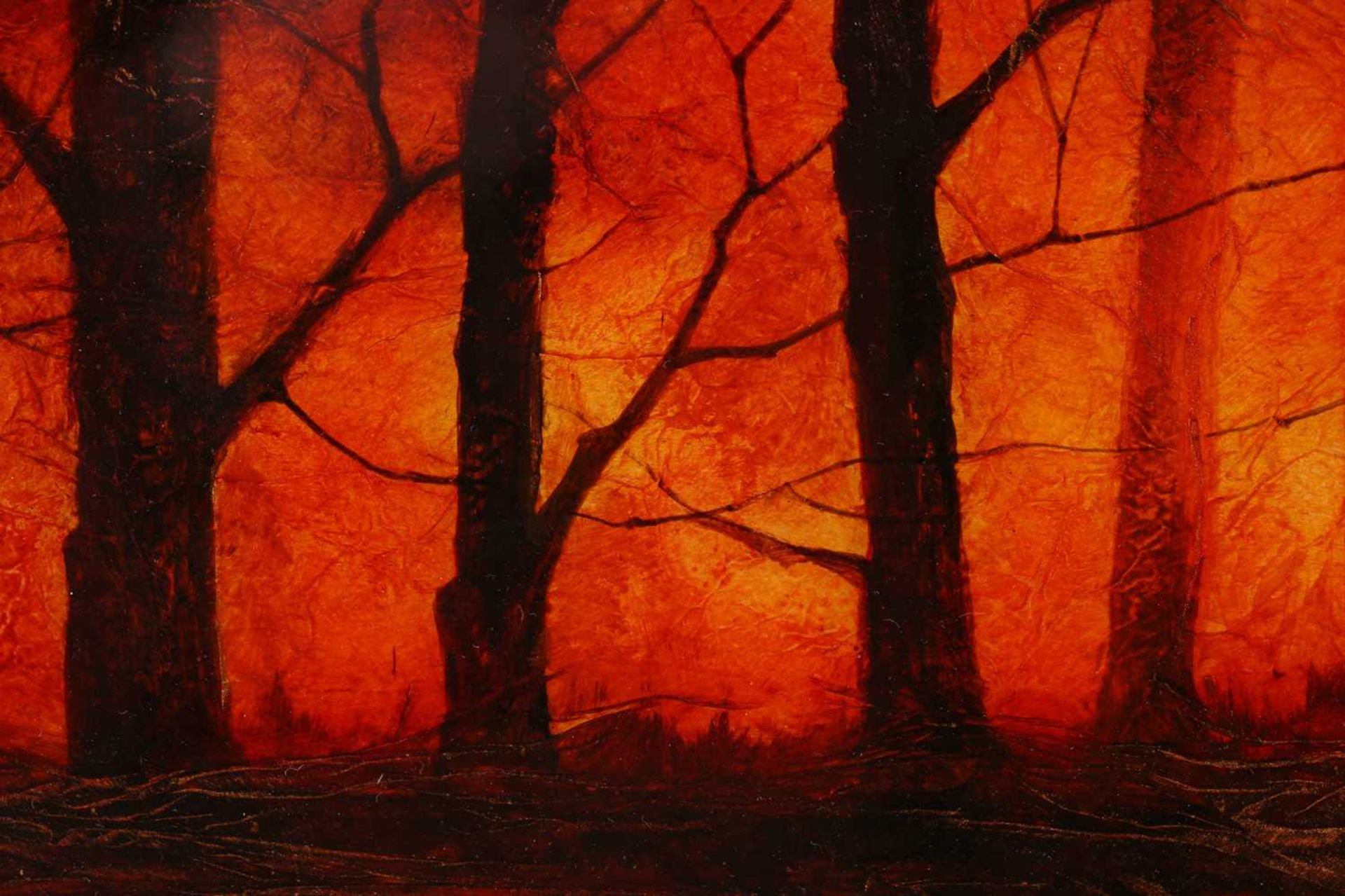 Kerry Darlington (b.1974), a forest landscape, mixed media and resin on board, signed to bottom - Image 10 of 10