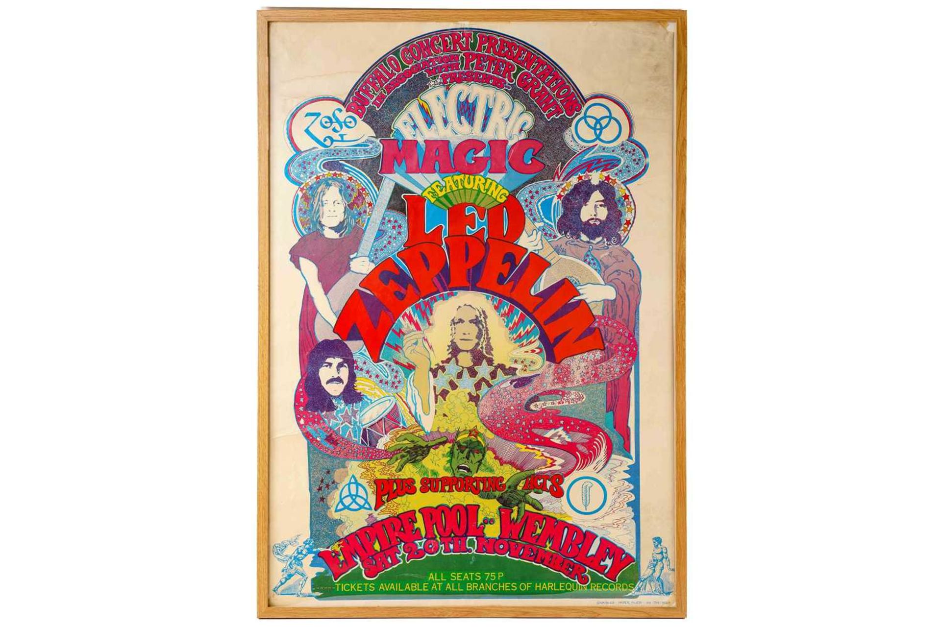 Led Zeppelin: an original 'Electric Magic' concert poster for The Empire Pool, Wembley, held on 20th - Bild 2 aus 18