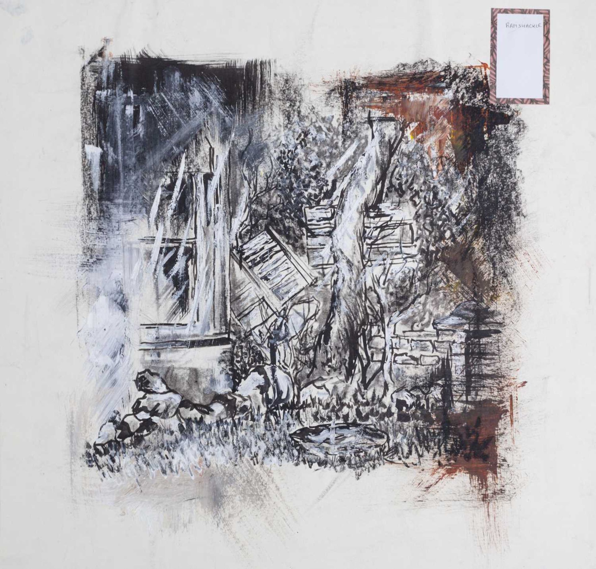 Darren Baker (b.1976), 'Ramshackle', unsigned, watercolour and white on paper, 52.5 x 53.5 cm, - Image 3 of 18