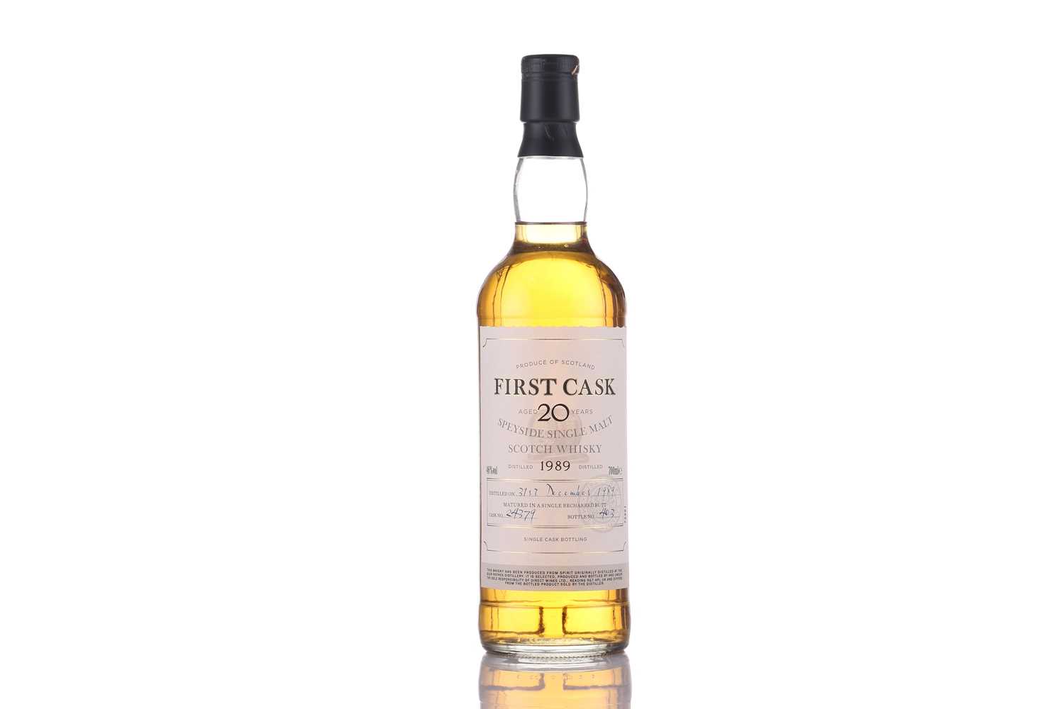 A bottle of First Cask Speyside Single Malt Scotch Whisky, 1989, Cask No. 24379, Bottle No. 403 ( - Image 6 of 7