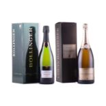 A bottle of 2002 Bollinger La Grande Année Champagne, boxed, together with a magnum of Louis