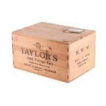 Twelve bottles of Taylor's Vintage Port, 1985, in sealed OWCPrivate collection in LondonUnopened box