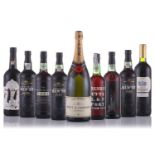 A selection of nine bottles comprising: three bottles of Fonseca No 27 Fine Reserve Port, 20%, 75cl,