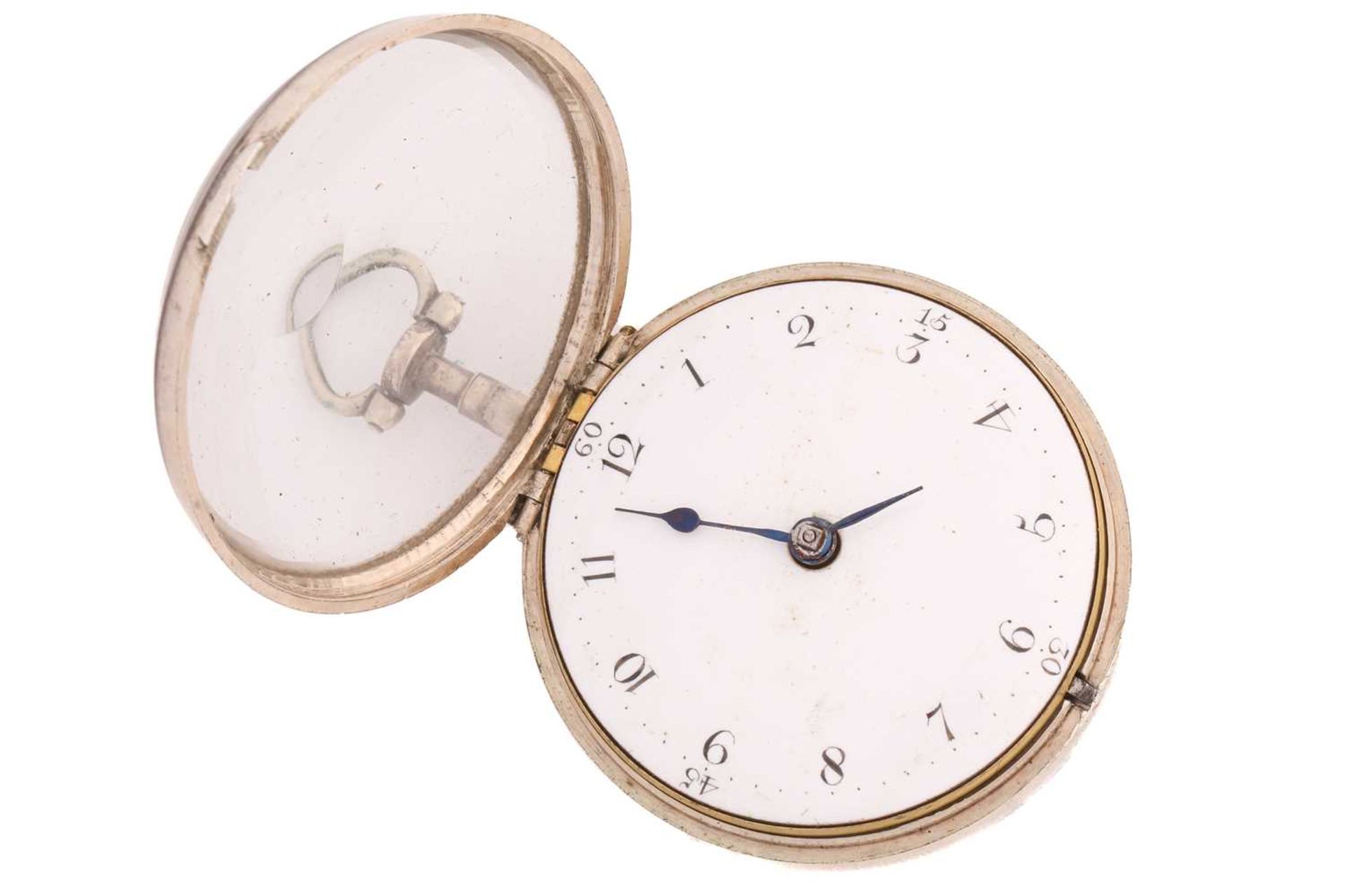 A George III silver pair cased key wind fusee pocket watch, the case bearing a hallmark for London - Image 18 of 30