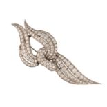 Pierre Sterlé - a diamond brooch in the form of a stylised bird, circa 1960, designed as a swan head