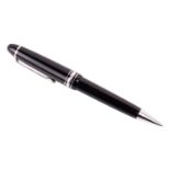 Montblanc Meisterstück Jumbo roller ballpoint pen, the twist-action black resign body with inlaid