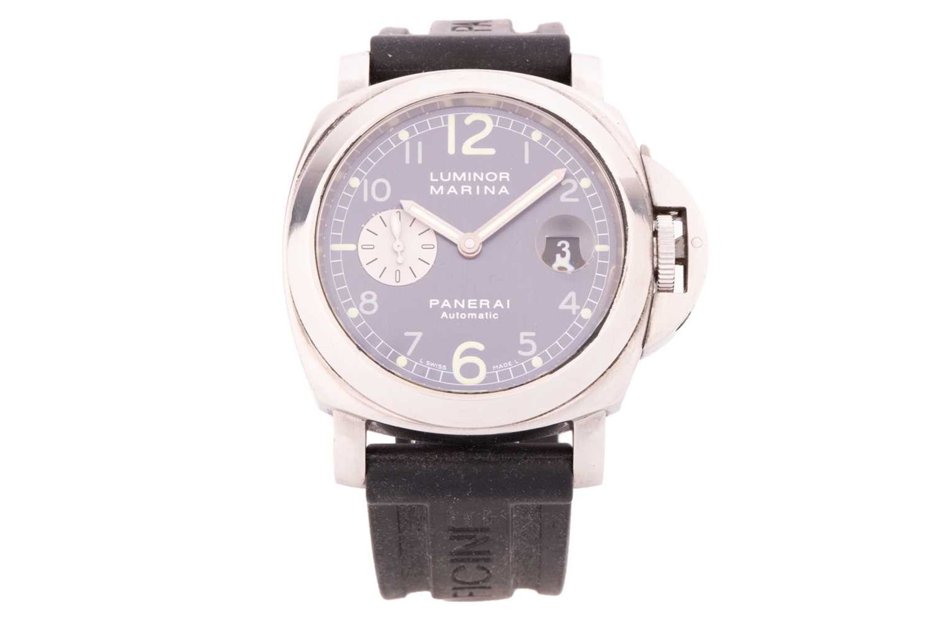 A Panerai Luminor Marina automatic PAM0086, featuring a Swiss-made automatic movement in a steel