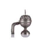 An Omani silver incense burner (Majmar), early 20th century, of typical pierced orb form with a