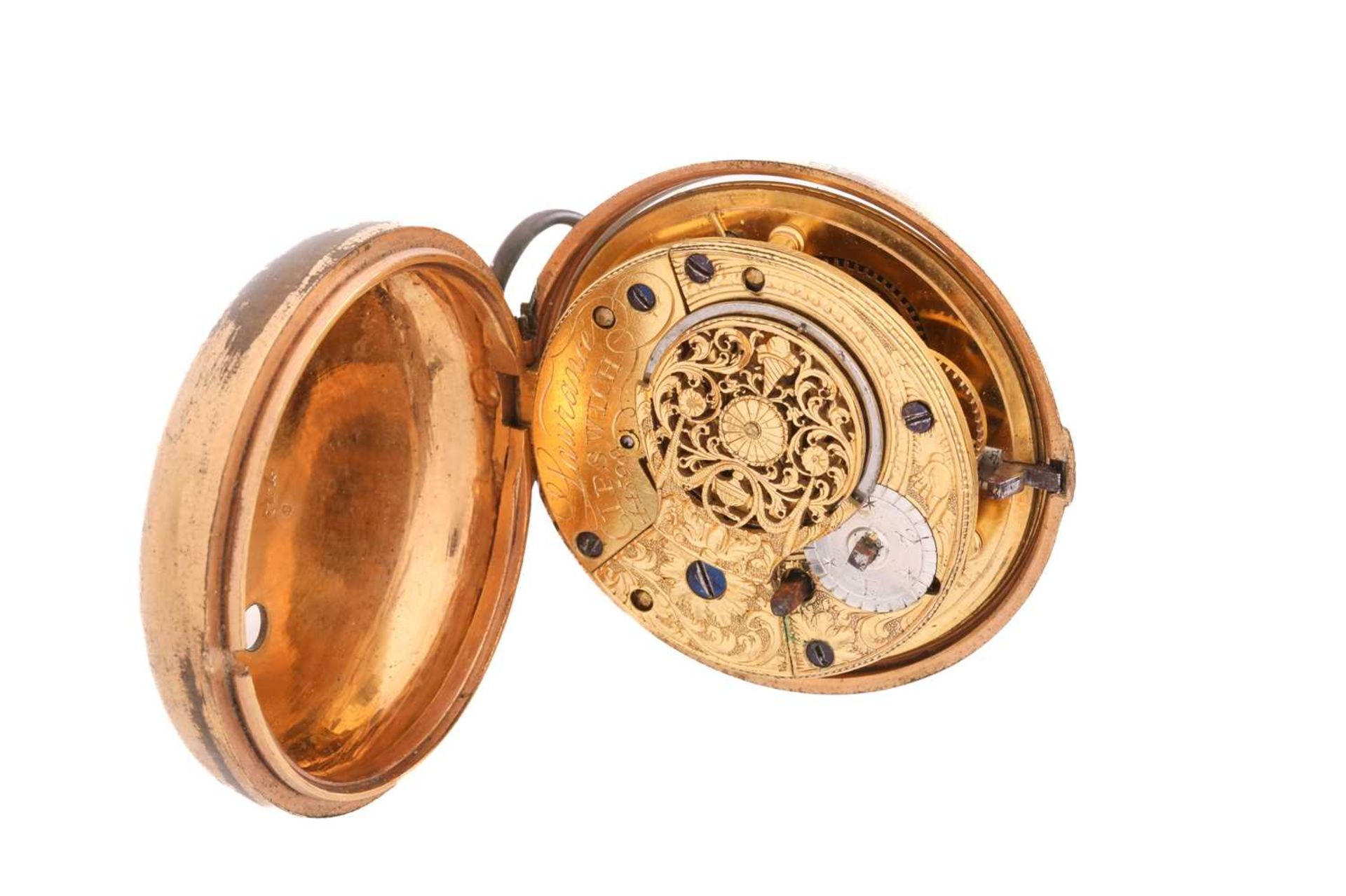 Lawrence of Ipswich; a pair cased fob key wind fusee fob watch with verge escapement, the second - Image 11 of 16