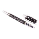 Montblanc StarWalker fountain pen, the black and silver reign cap with floating emblem crown, with
