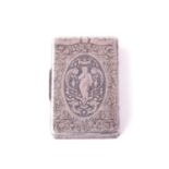 An Early 19th-century French niello work snuff box, depicting a standing putto amongst