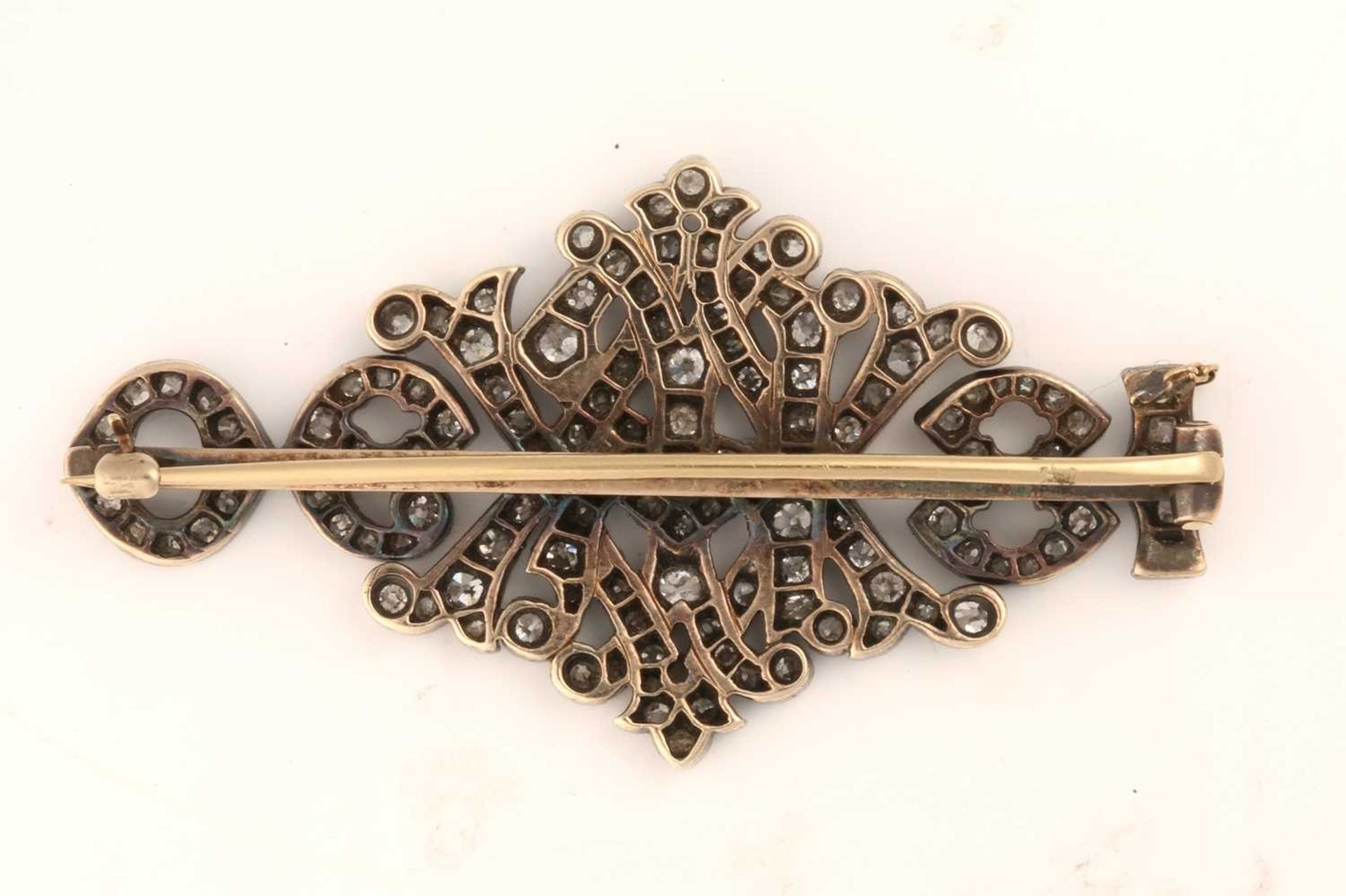 An 1890 royal cypher diamond brooch, possibly to commemorate Queen Victoria and Prince Albert's 50th - Image 2 of 2