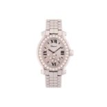 A ladies Chopard 'Happy sport' stainless steel quartz wrist watch , the oval mother of pearl dial