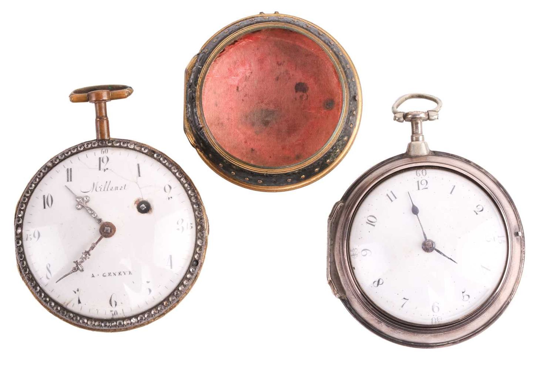 A George III silver pair cased key wind fusee pocket watch, the case bearing a hallmark for London - Image 2 of 30